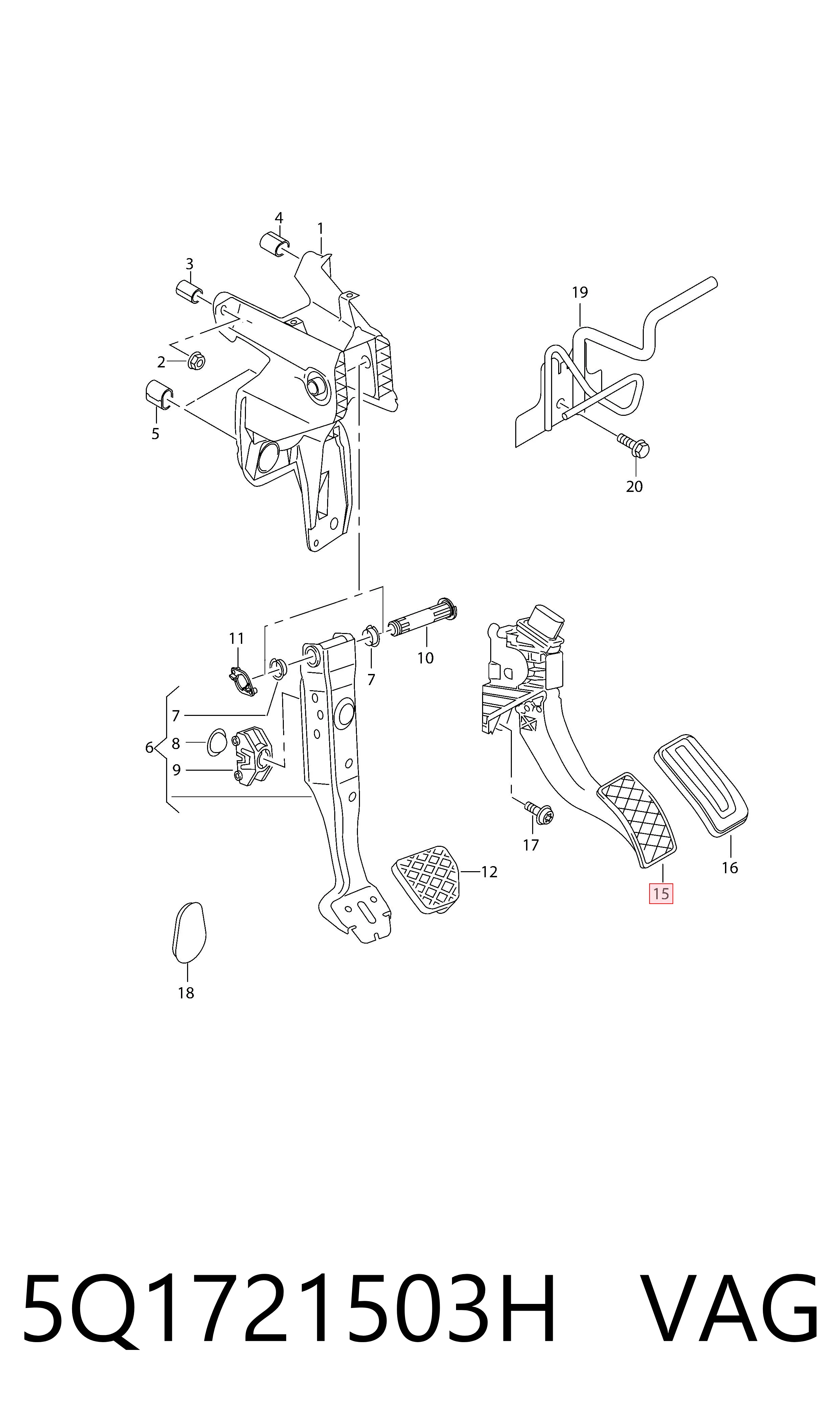 Педаль газу (акселератора) на Volkswagen Golf VIII CD1, DA1