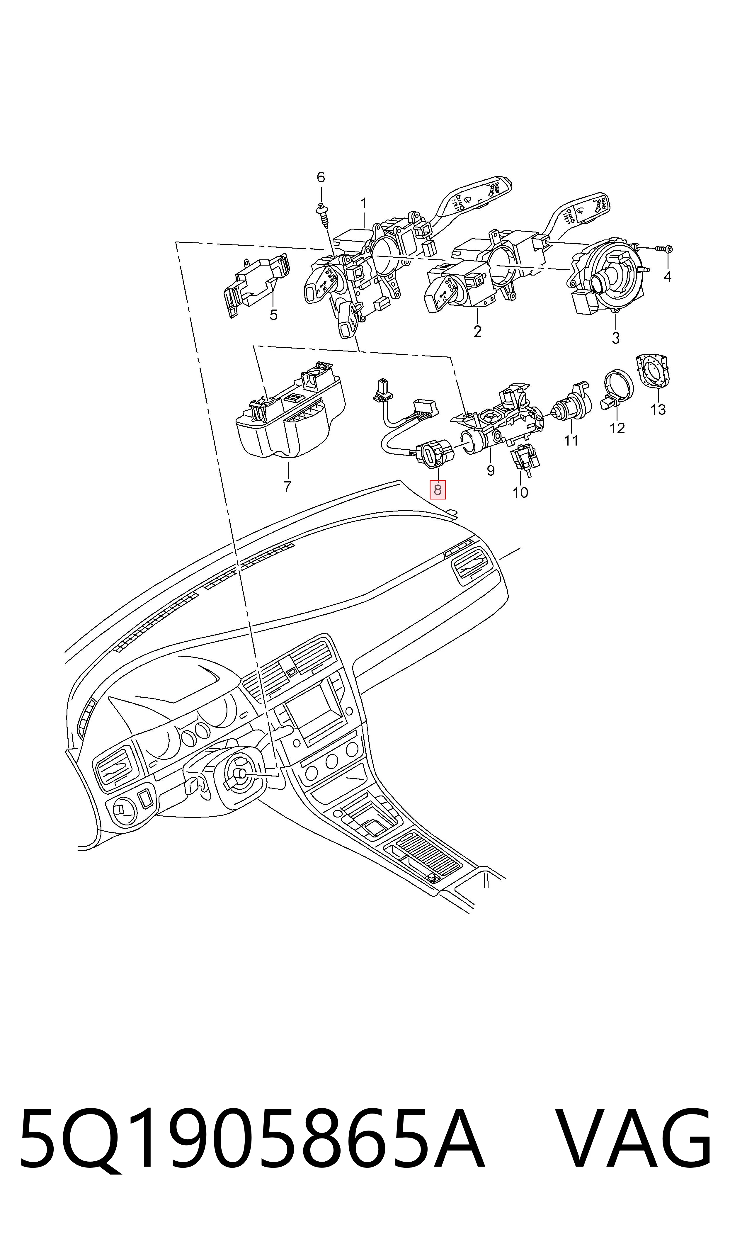 Контакти замку запалювання AND 3T905001 ціна, від 12.88 USD