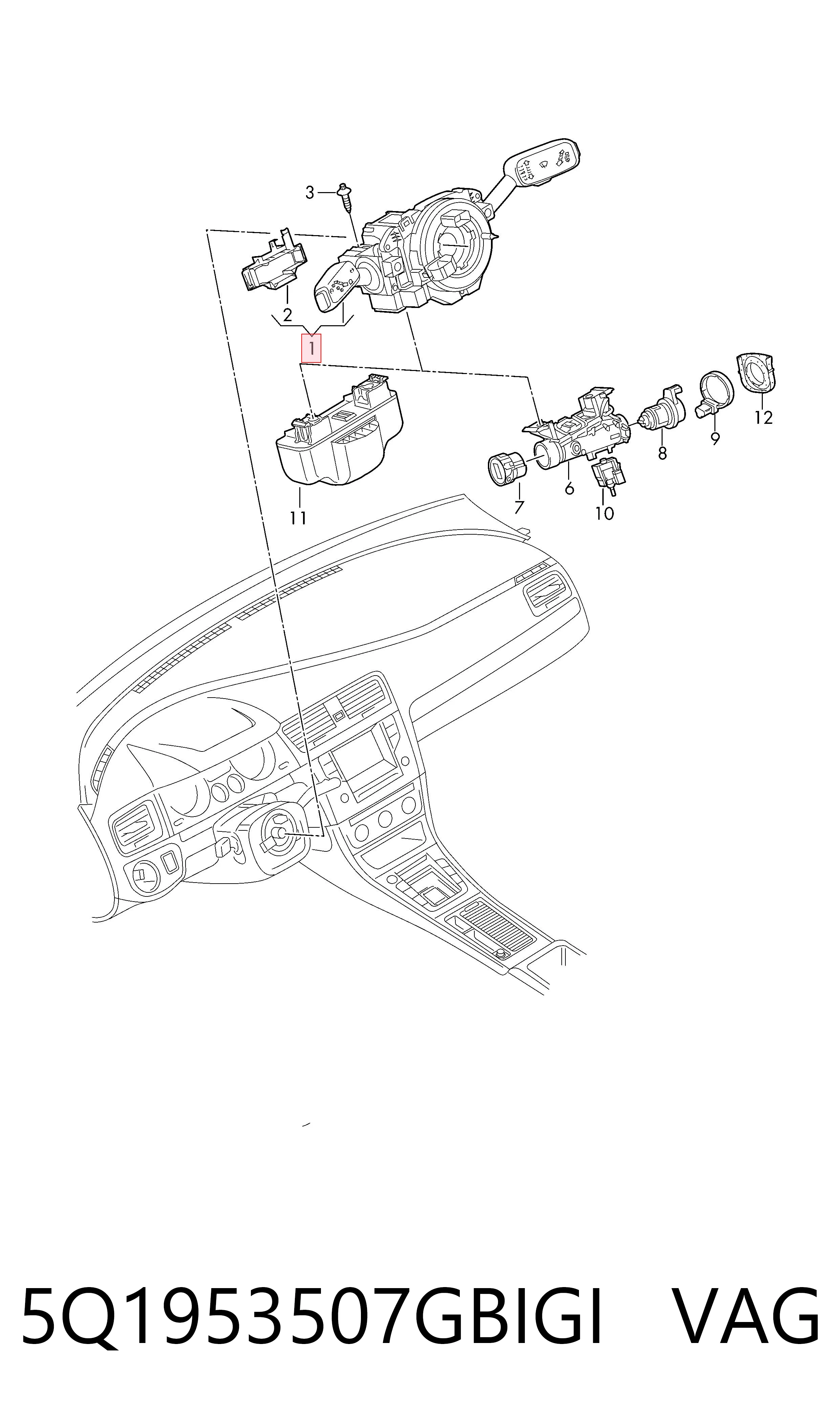 5Q1953507GBIGI VAG Шлейф Airbag