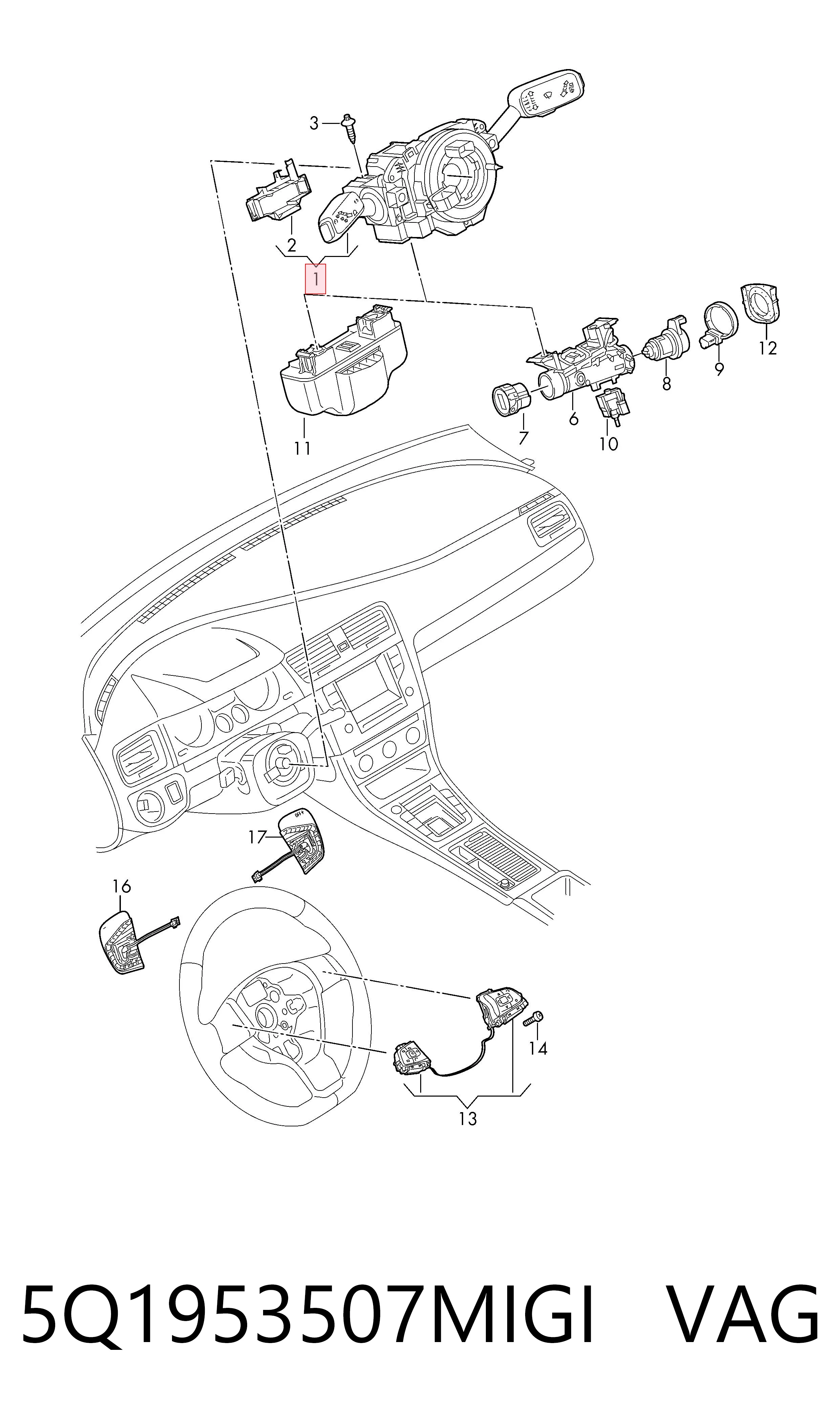 5Q1953507MIGI VAG Перемикач підрульовий
