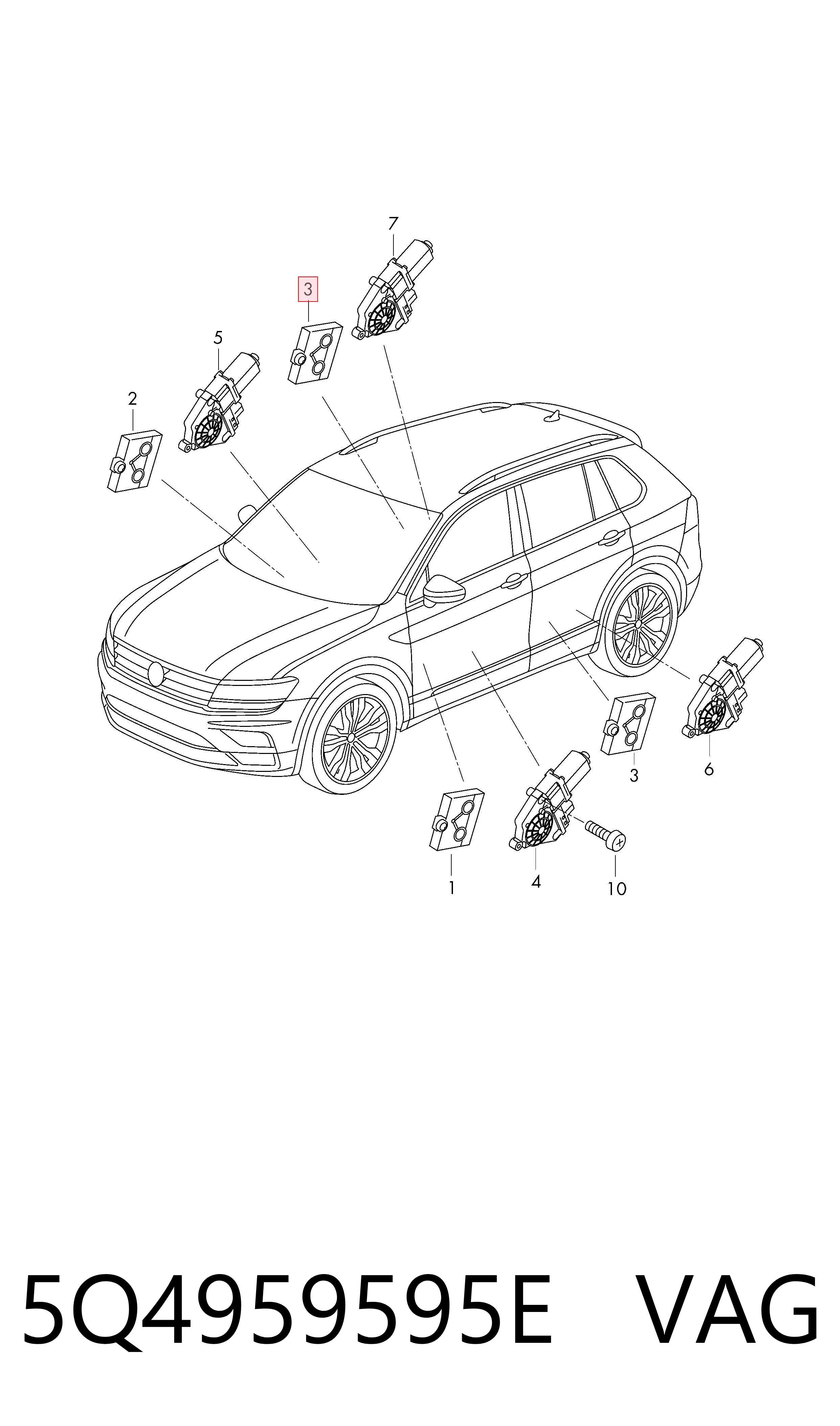 Блок комфорту задніх дверей VAG 5Q4959595E ціна, від 10.14 USD