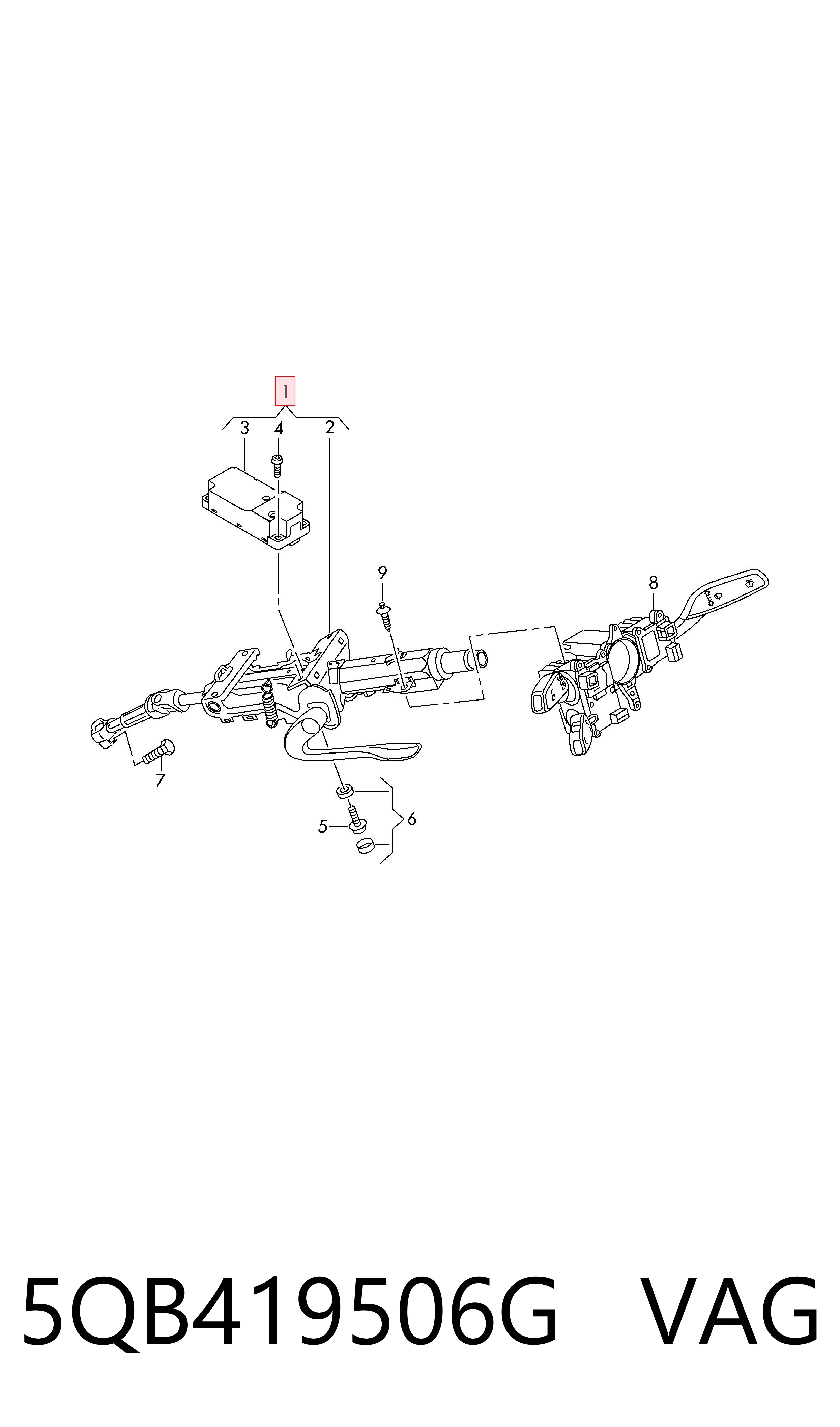 5QB419506G VAG Колонка рульового управління