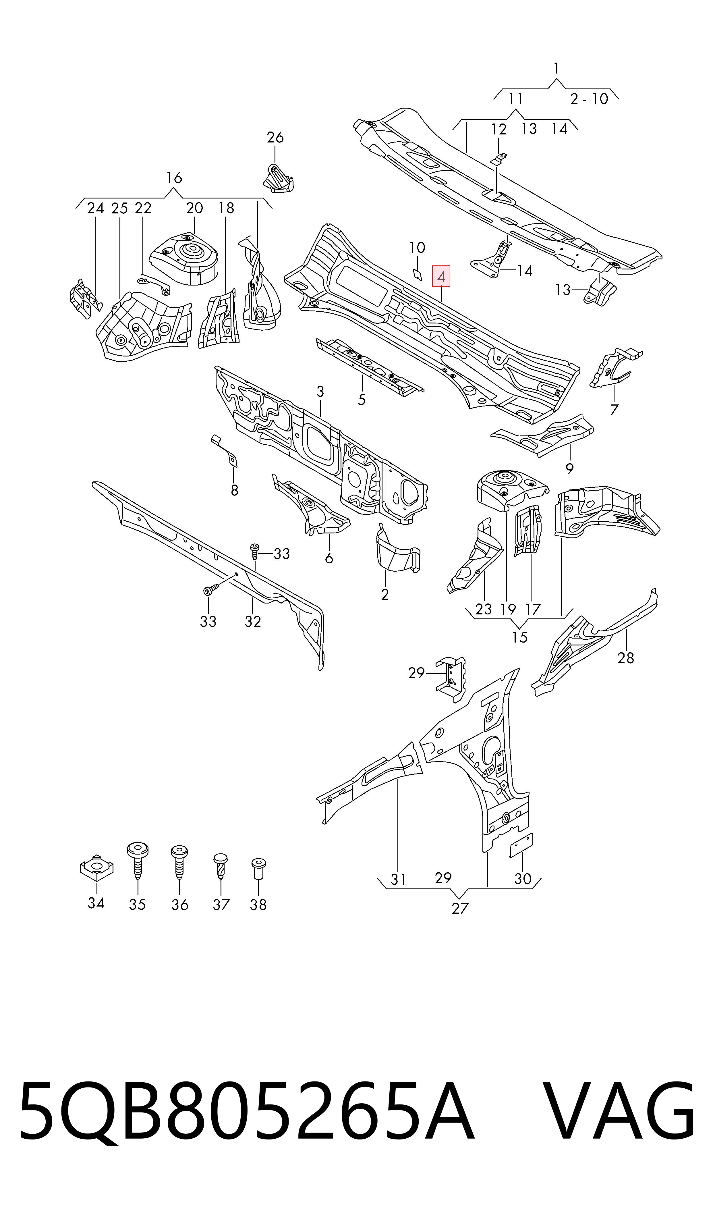  VAG 5QB805265A ціна, від 125.64 USD