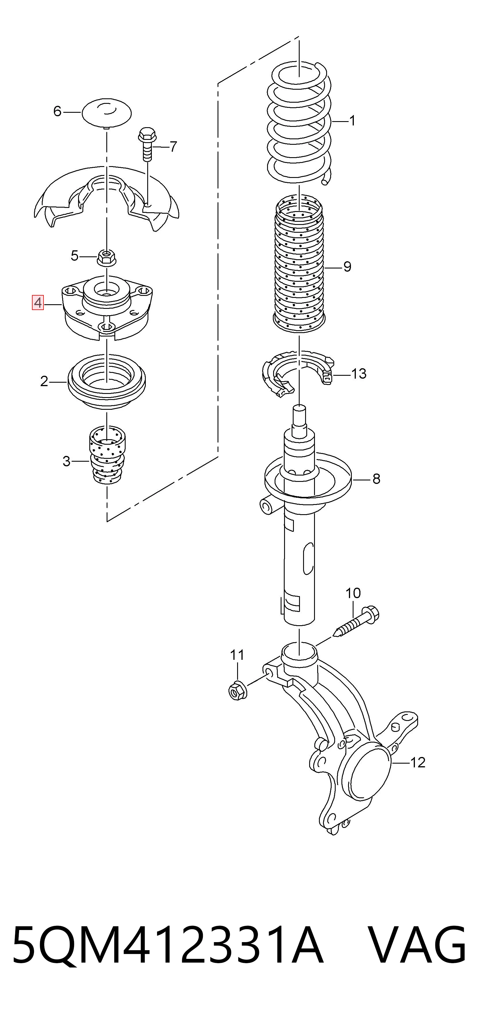 5QM412331A VAG Кріплення переднього амортизатора