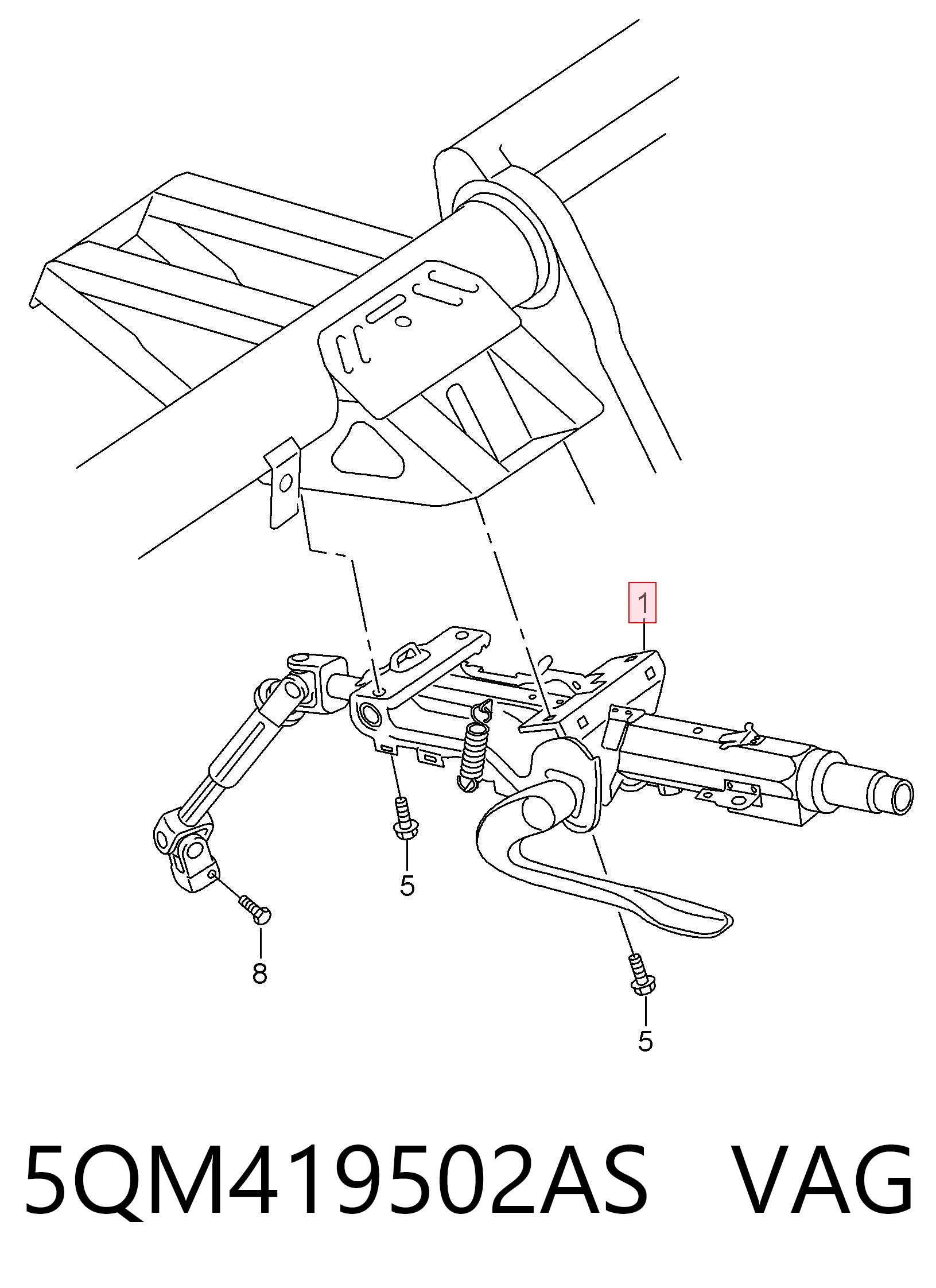 Рульова колонка VAG 5QM419502AS ціна, від 147.97 USD