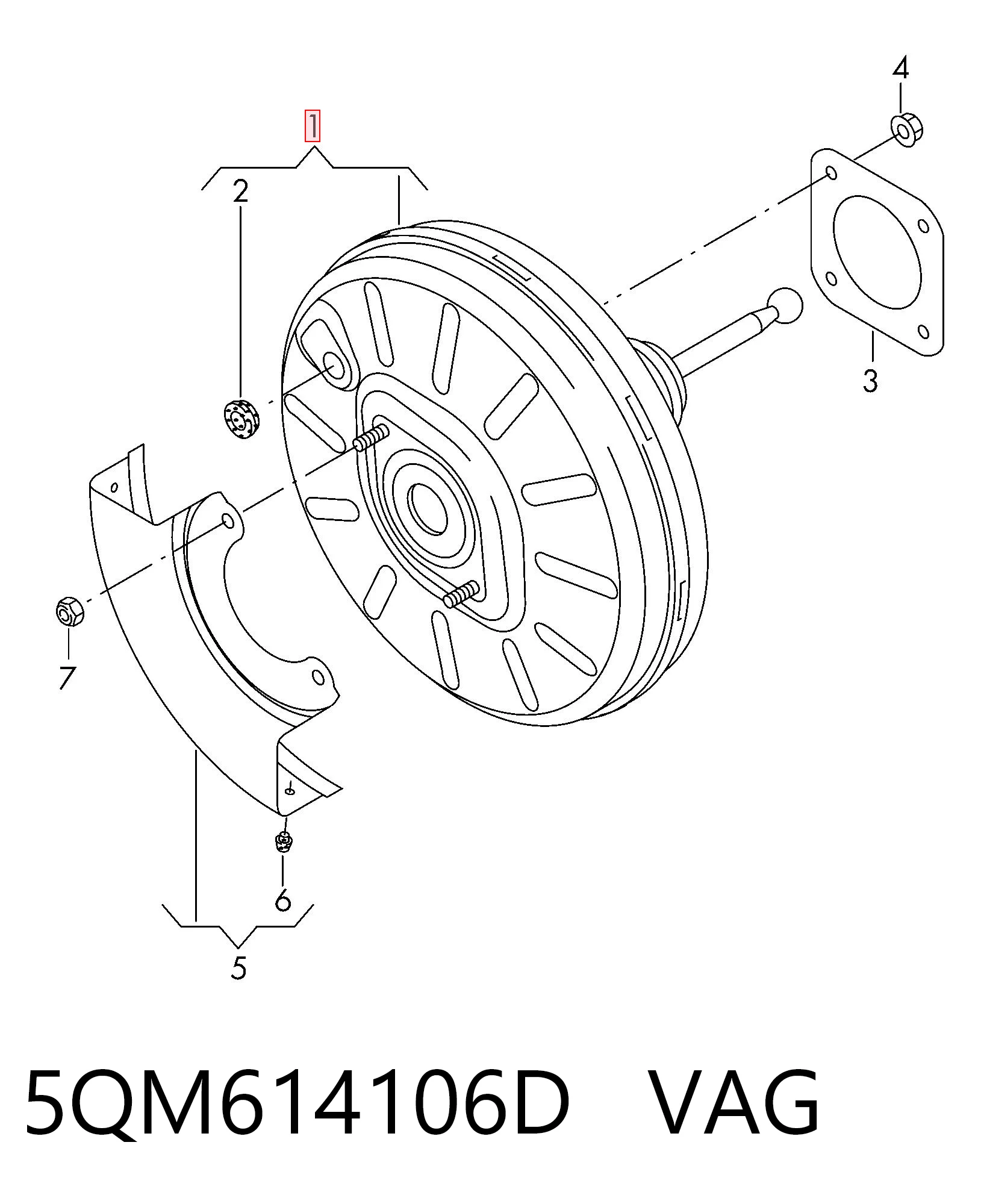 Вакуумника VAG 5QM614106D ціна, від 84.65 USD