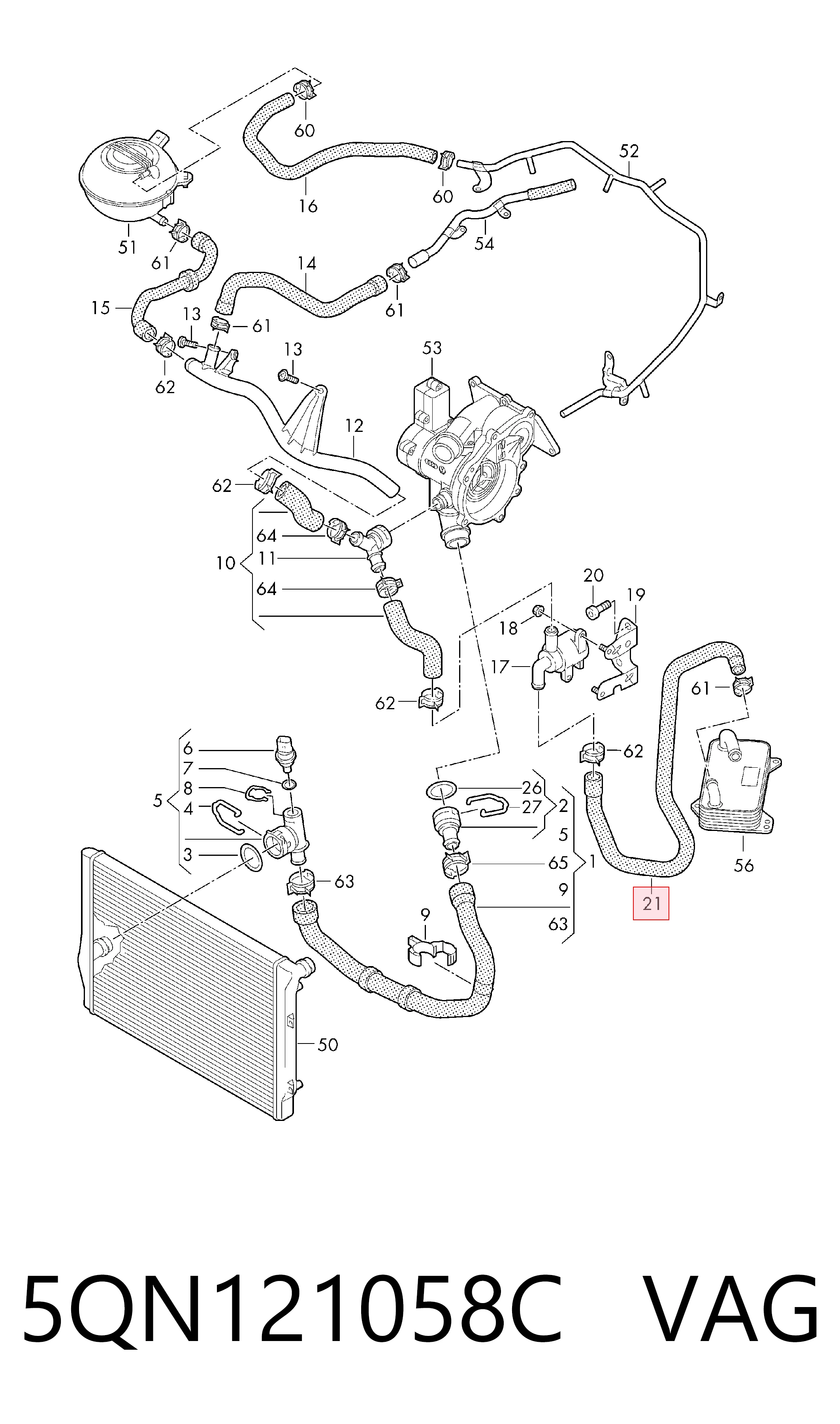  VAG 5QN121058C ціна, від 7.48 USD