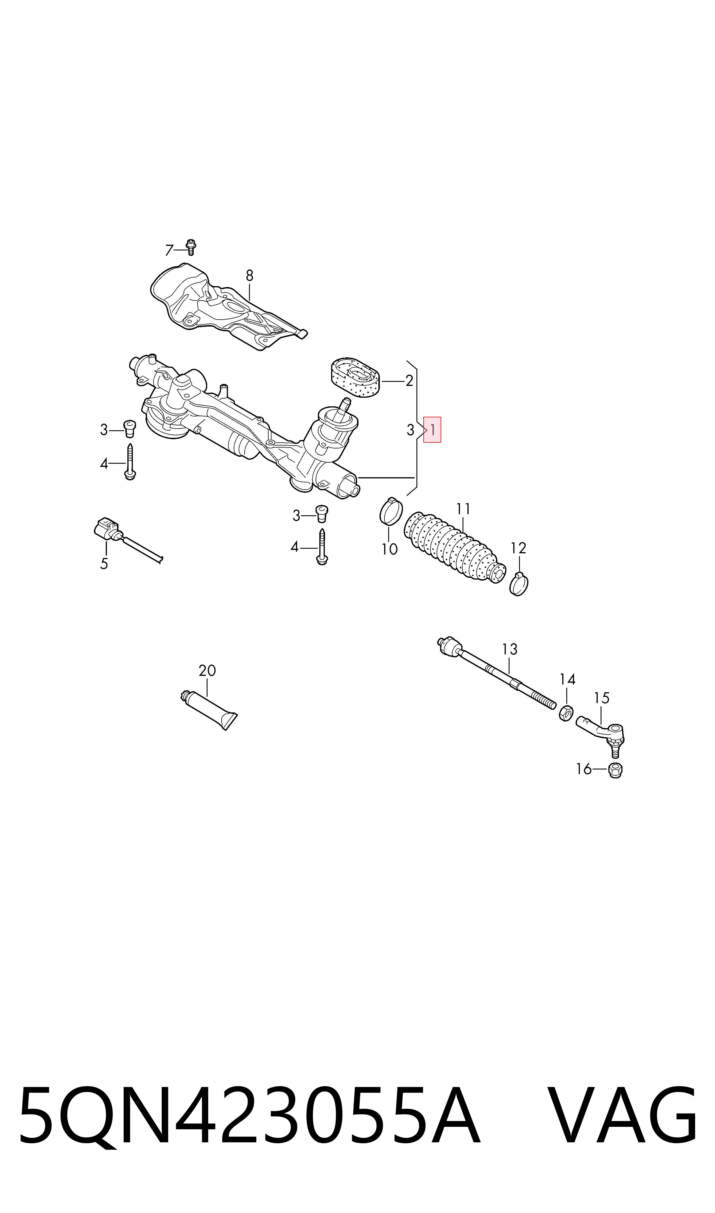 Рульова рейка VW9129R AGR