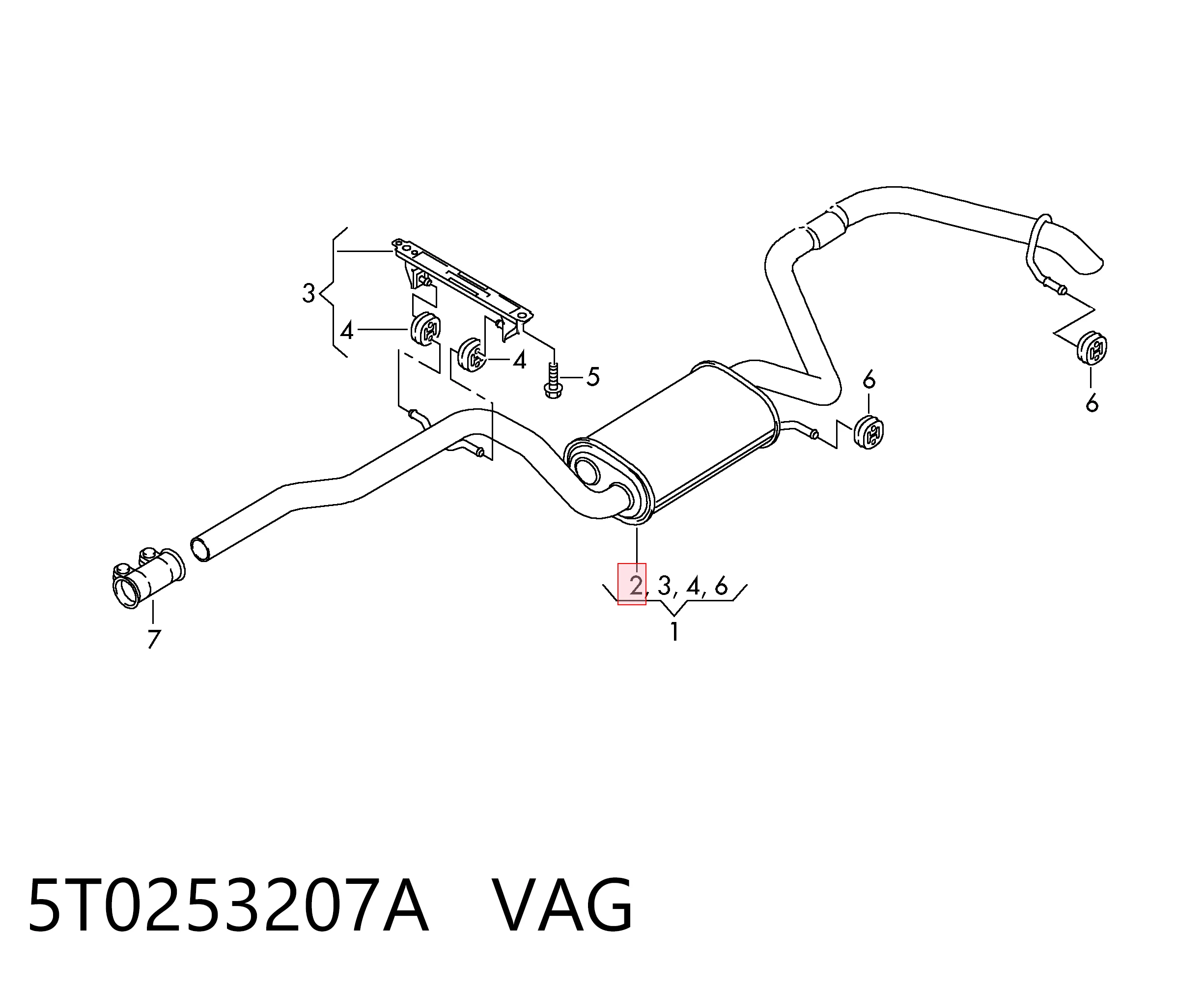 Глушник, задня частина Volkswagen Touran 2