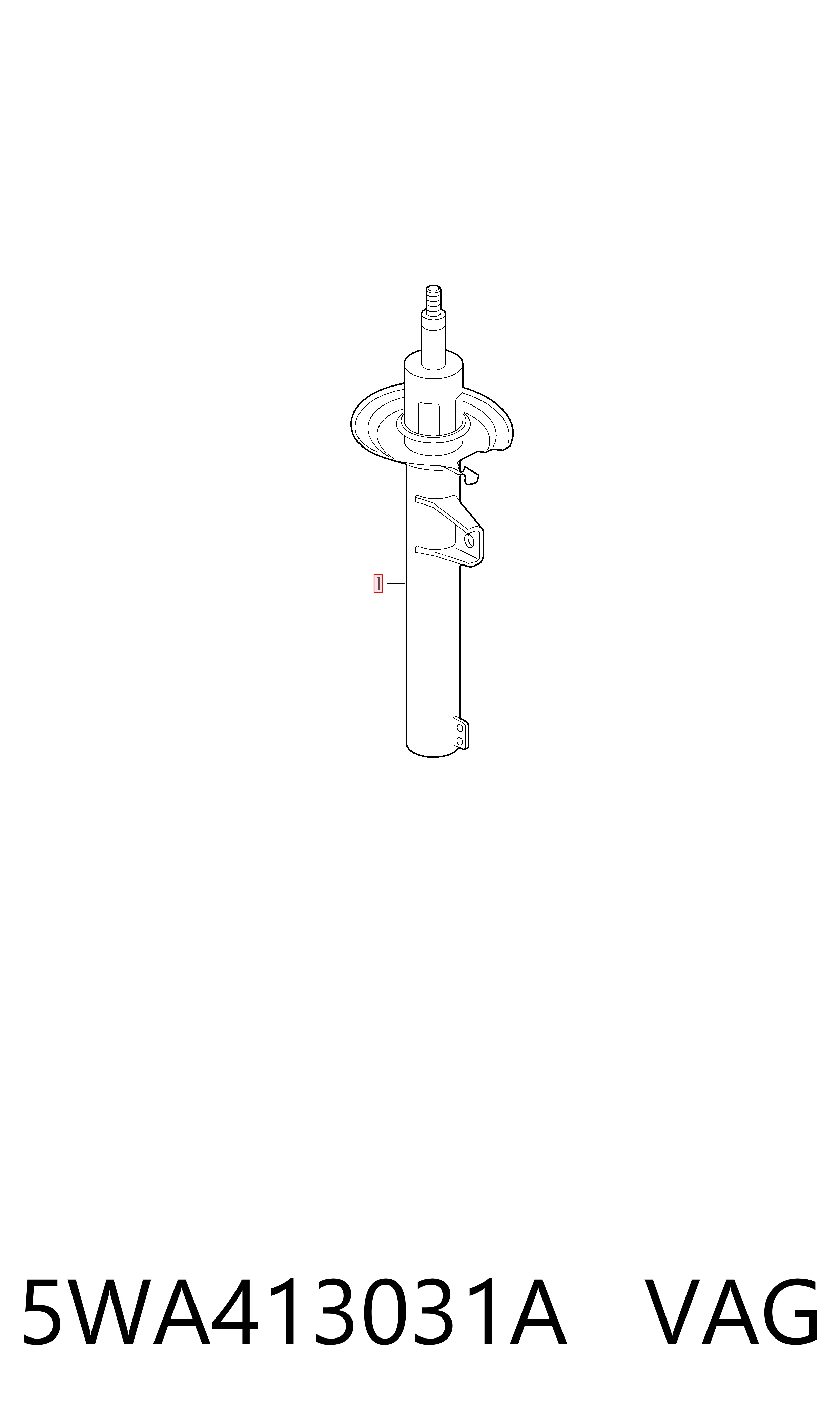 Стойка амортизатора передняя VAG 5WA413031A ціна, від 76.02 USD