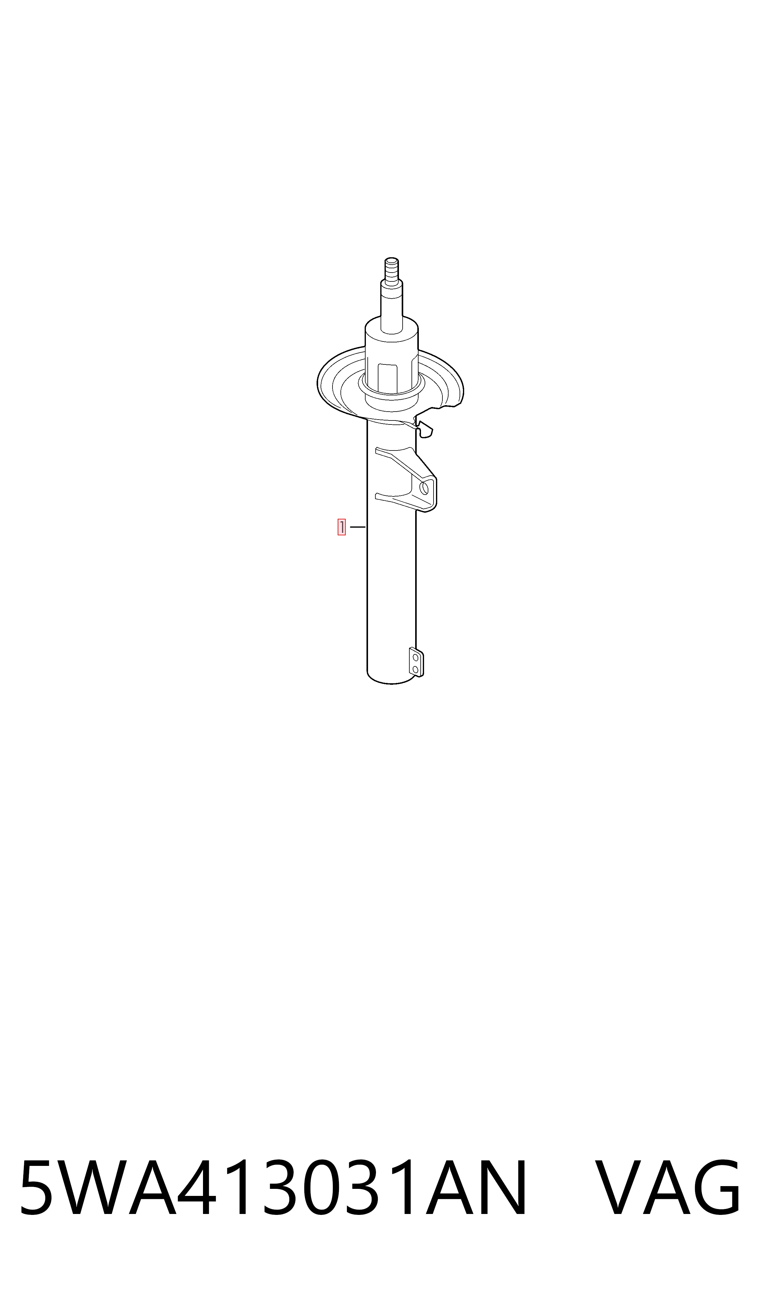 Стойка амортизатора передняя VAG 5WA413031AN ціна, від 55.62 USD