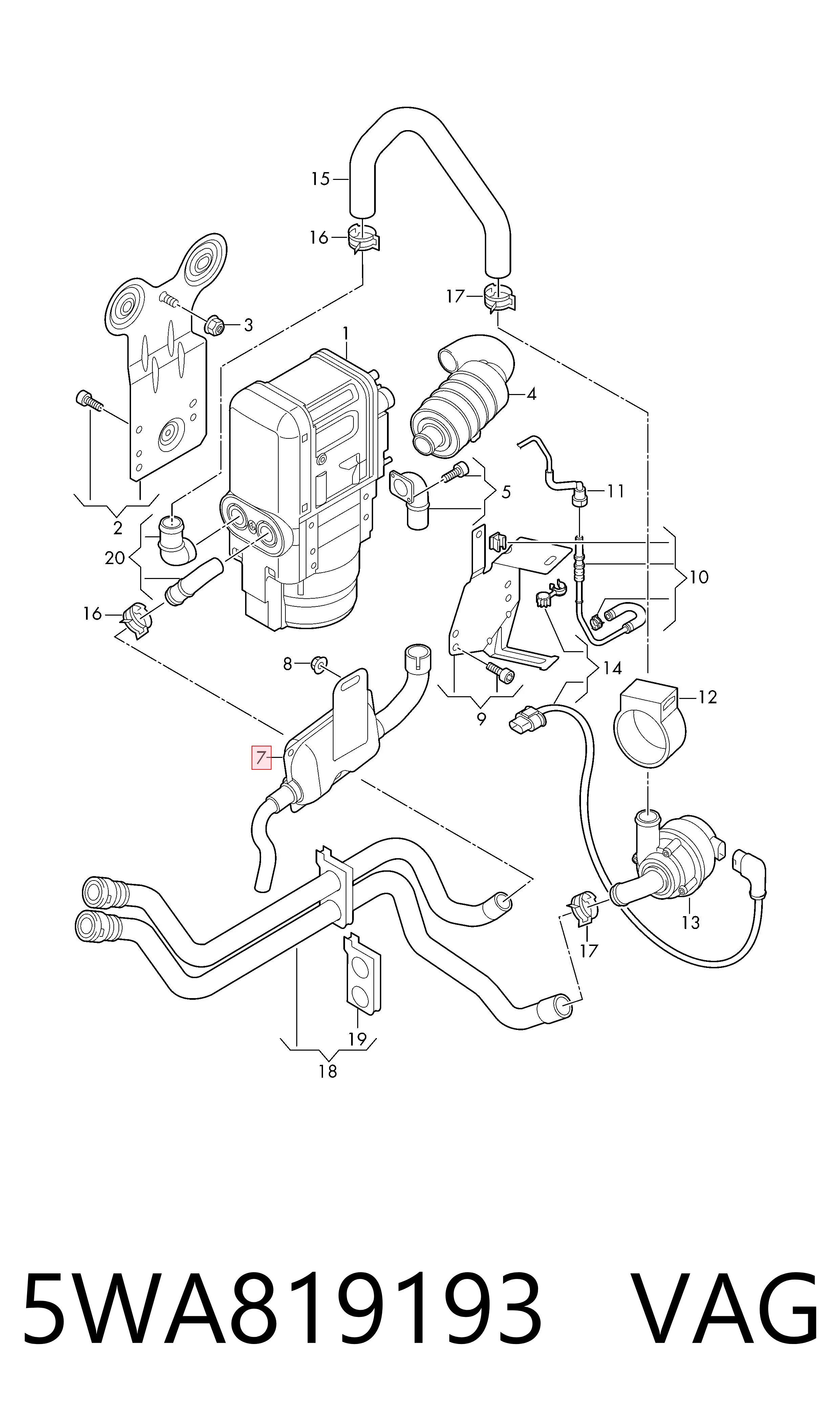  VAG 5WA819193 ціна, від 180.53 USD