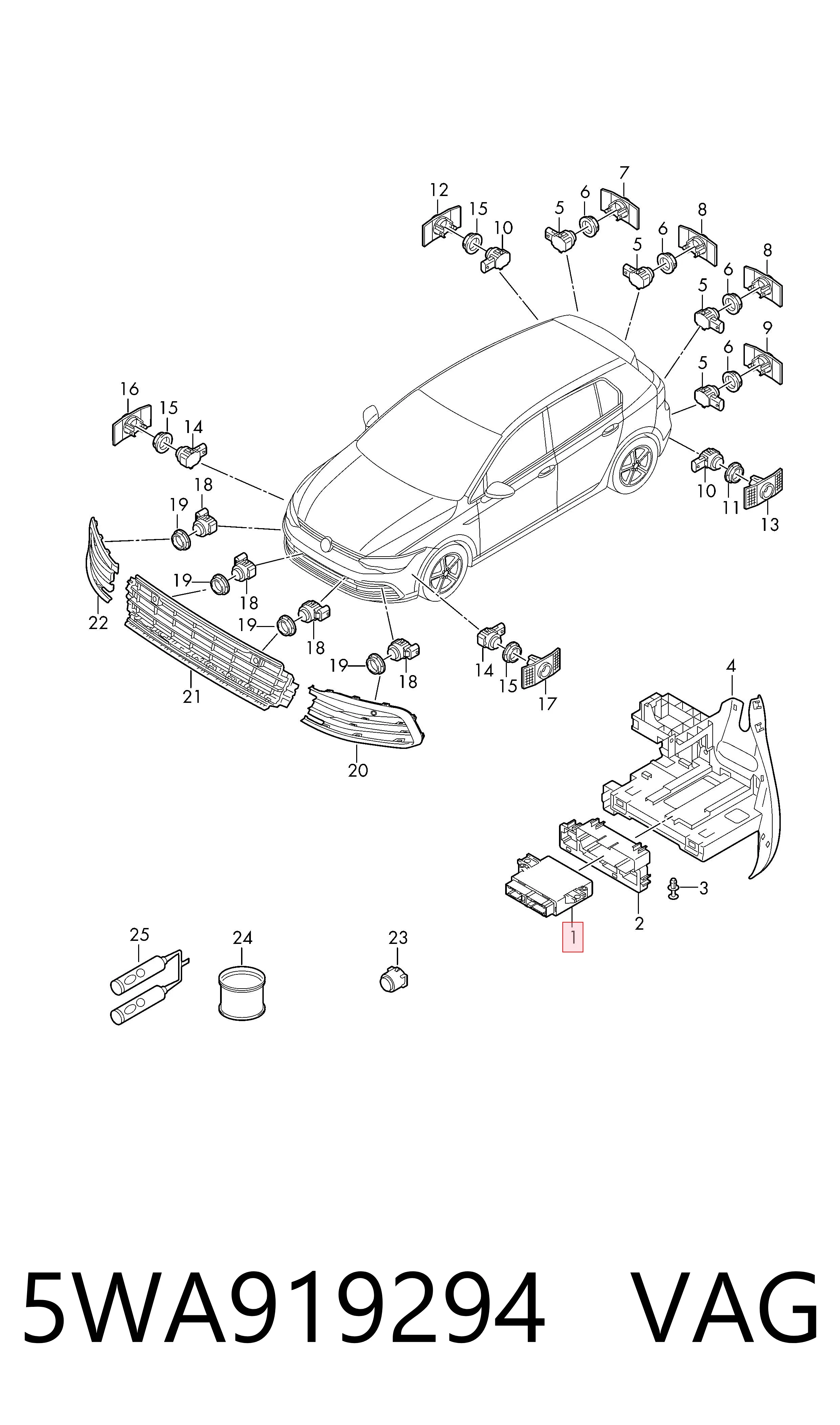  VAG 5WA919294 ціна, від 231.42 USD