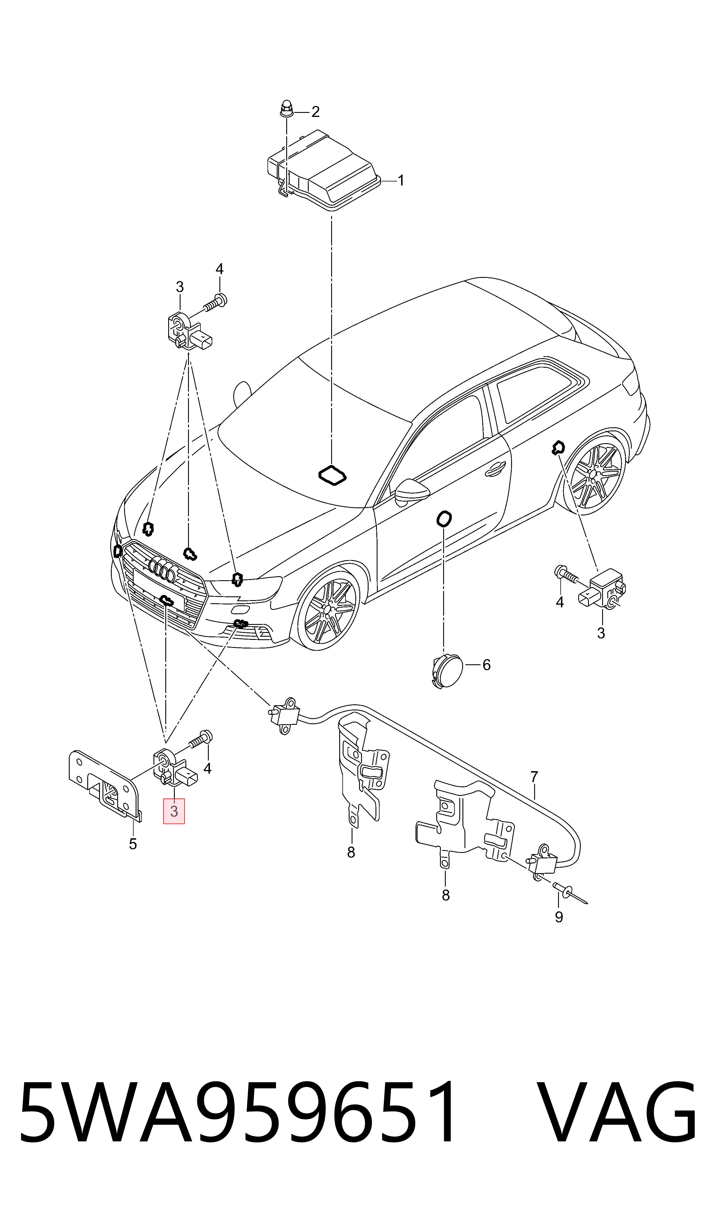  VAG 5WA959651 ціна, від 46.88 USD