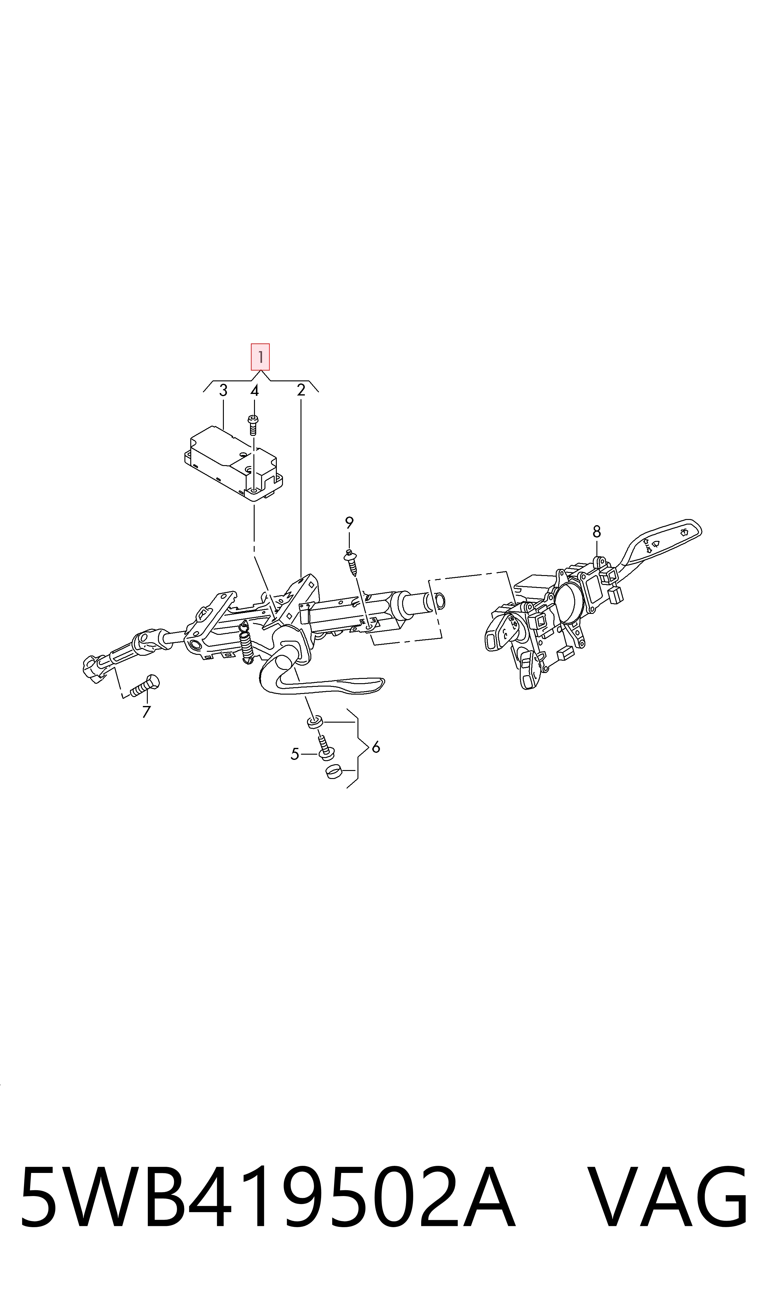 Колонка рульового управління на Volkswagen Golf VIII CD1, DA1
