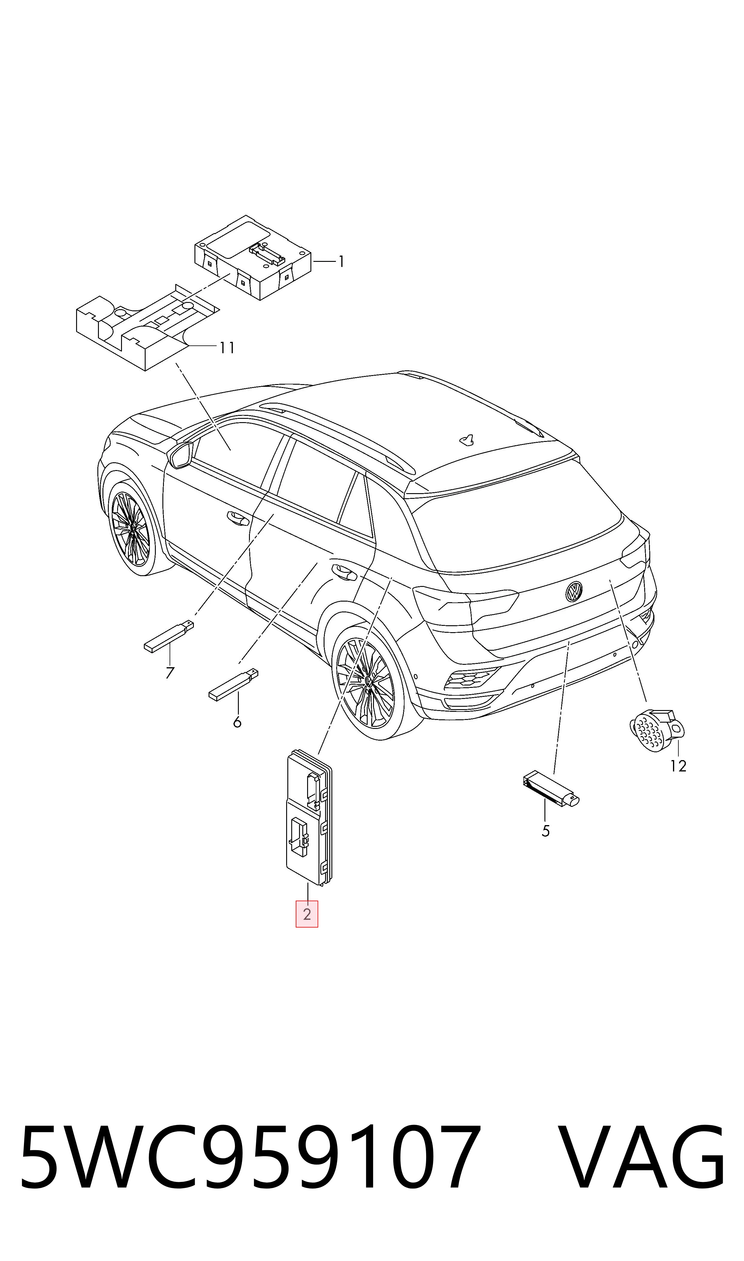  VAG 5WC959107 ціна, від 100.73 USD
