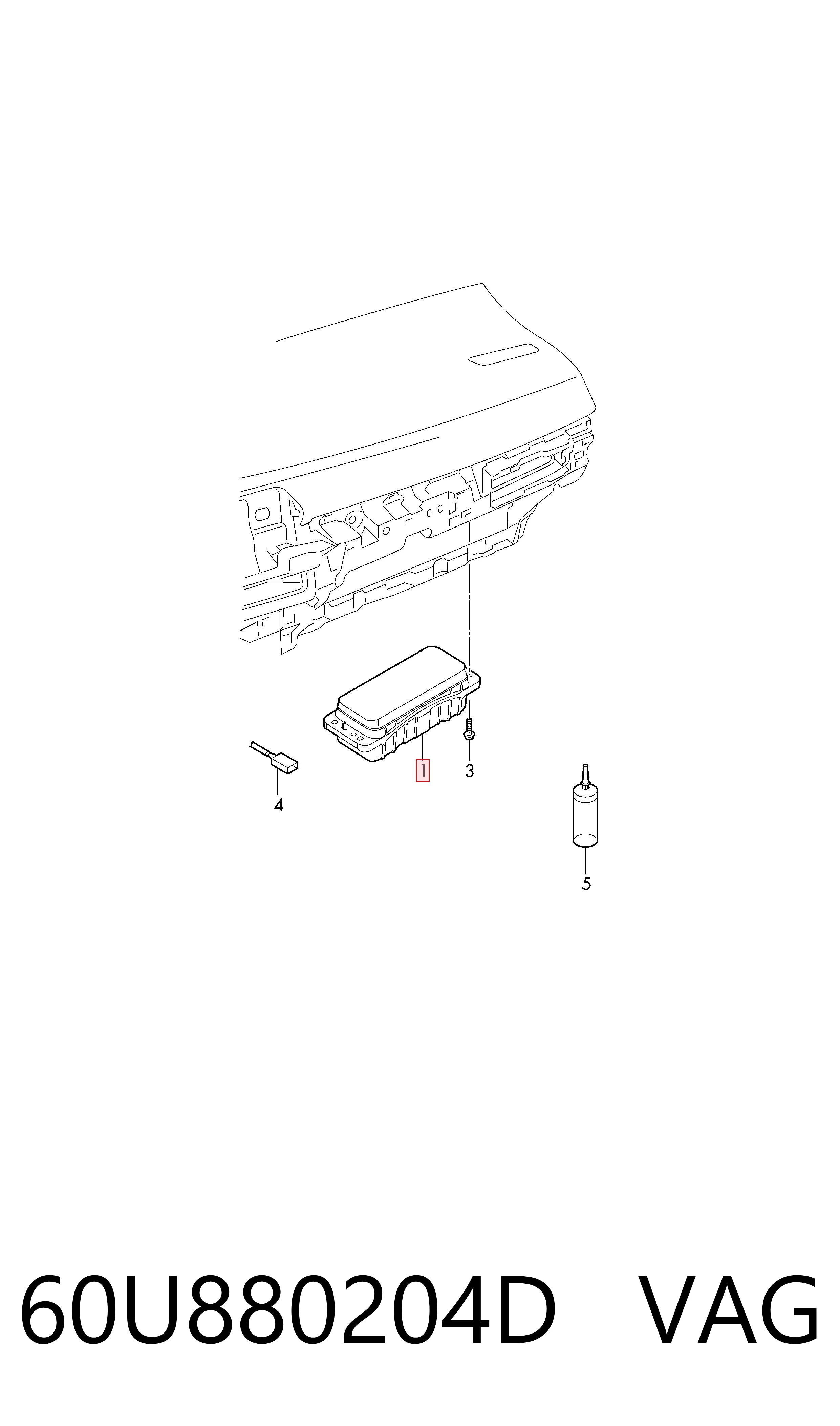 60U880204D VAG Подушка безпеки пасажира