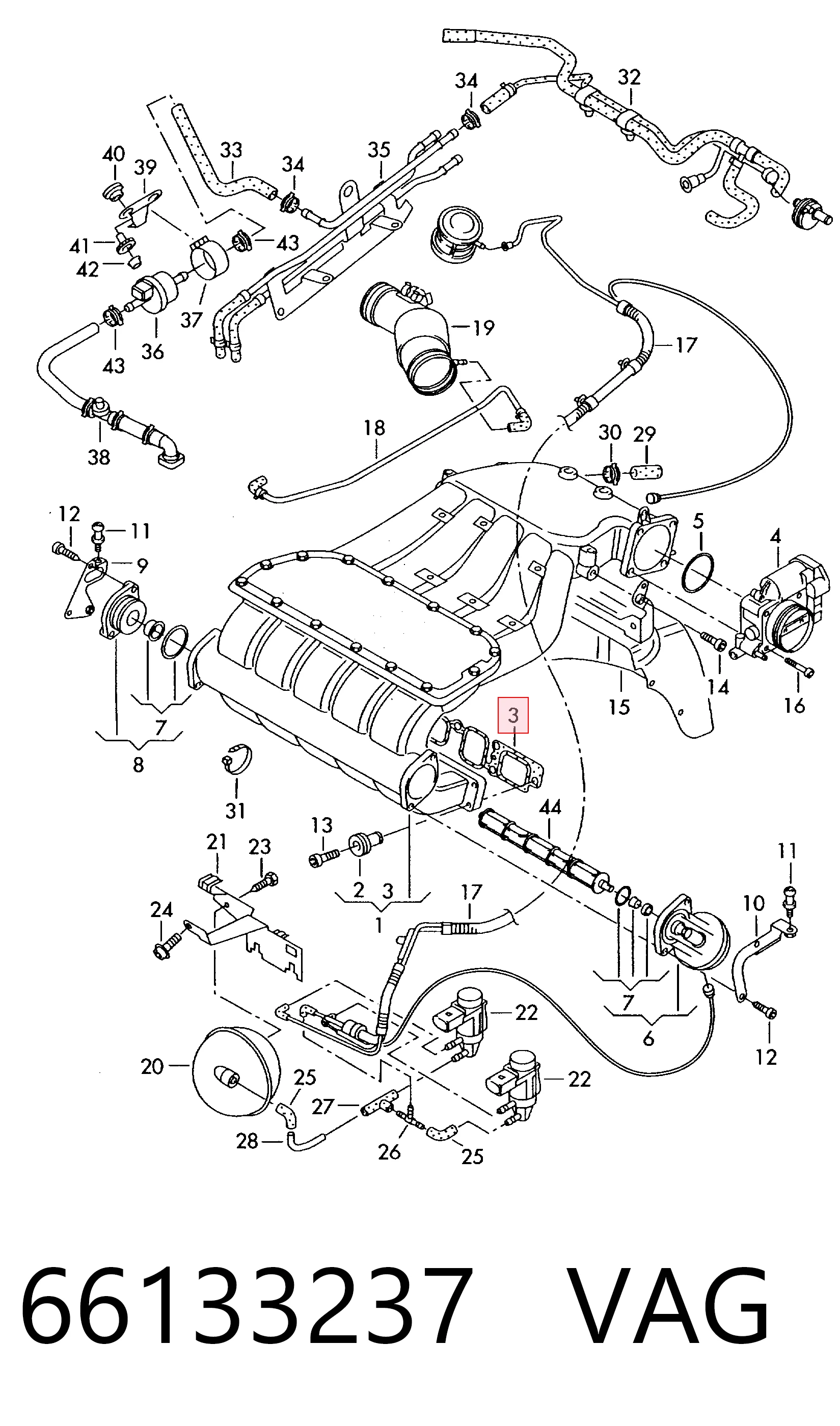 Прокладка впускного колектора на Volkswagen Golf IV 1J1