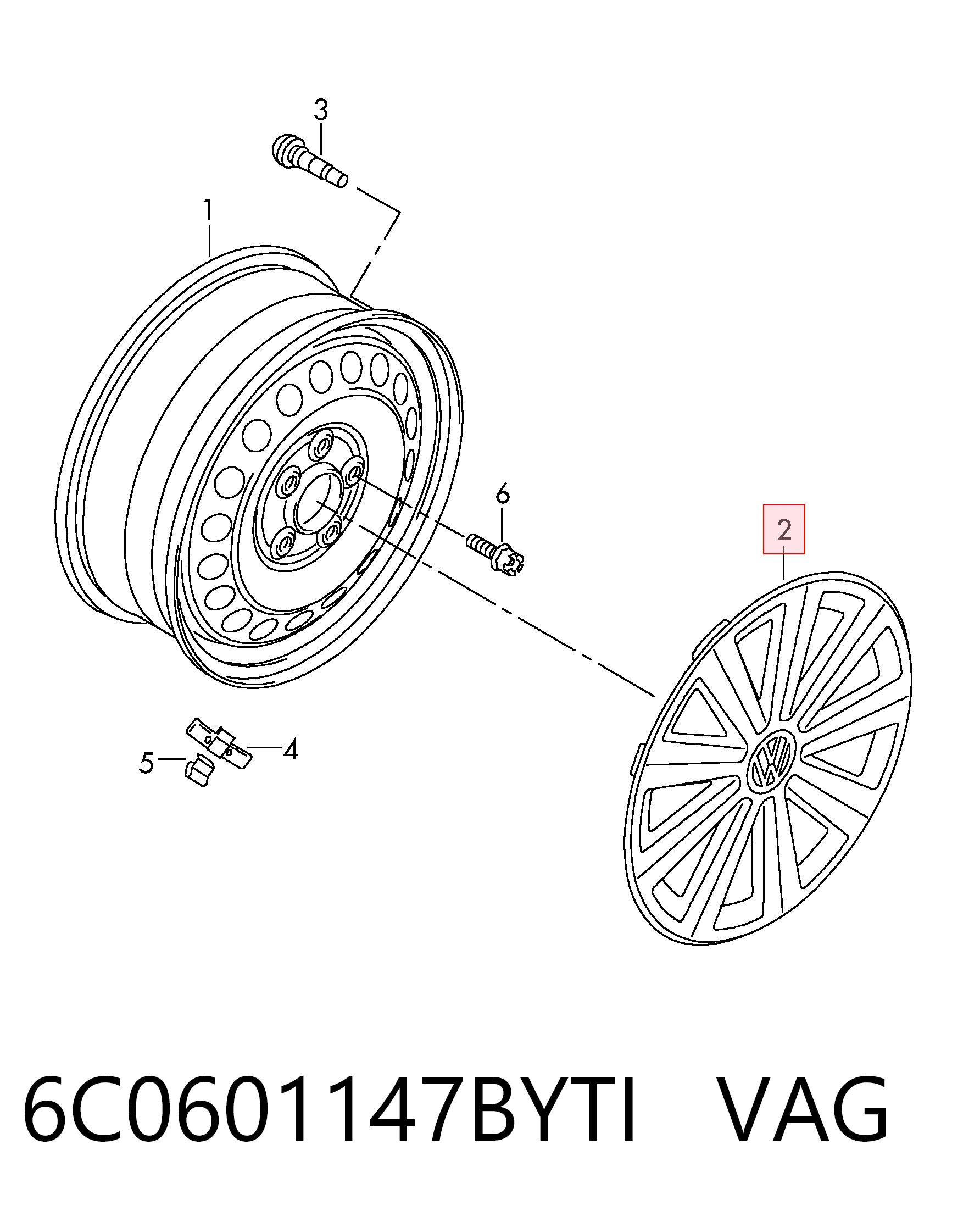 Ковпаки 6C0601147BYTI VAG