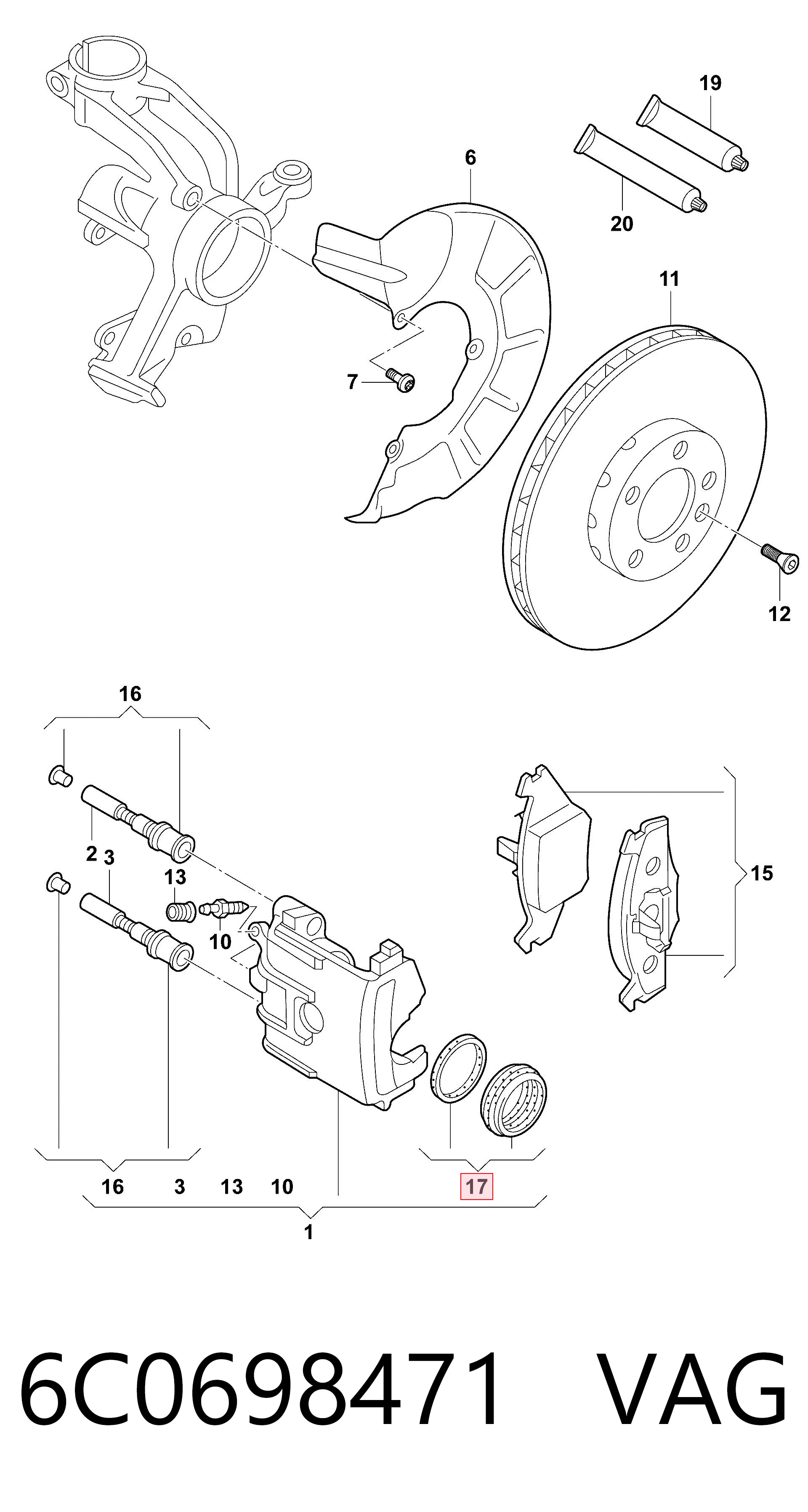  VAG 6C0698471 ціна, від 15.14 USD