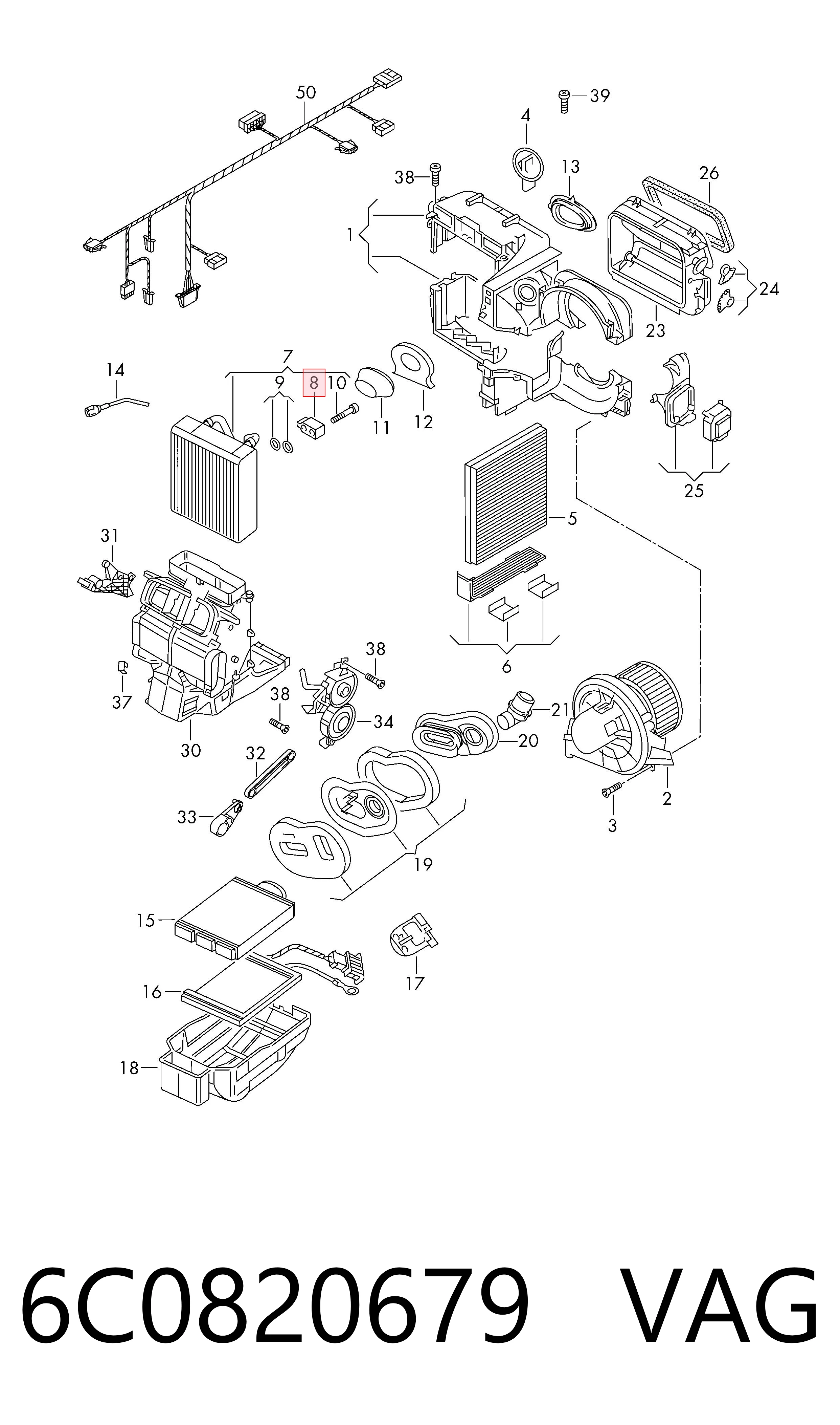 Купити 6C0820679 VAG Клапан TRV, кондиціонера