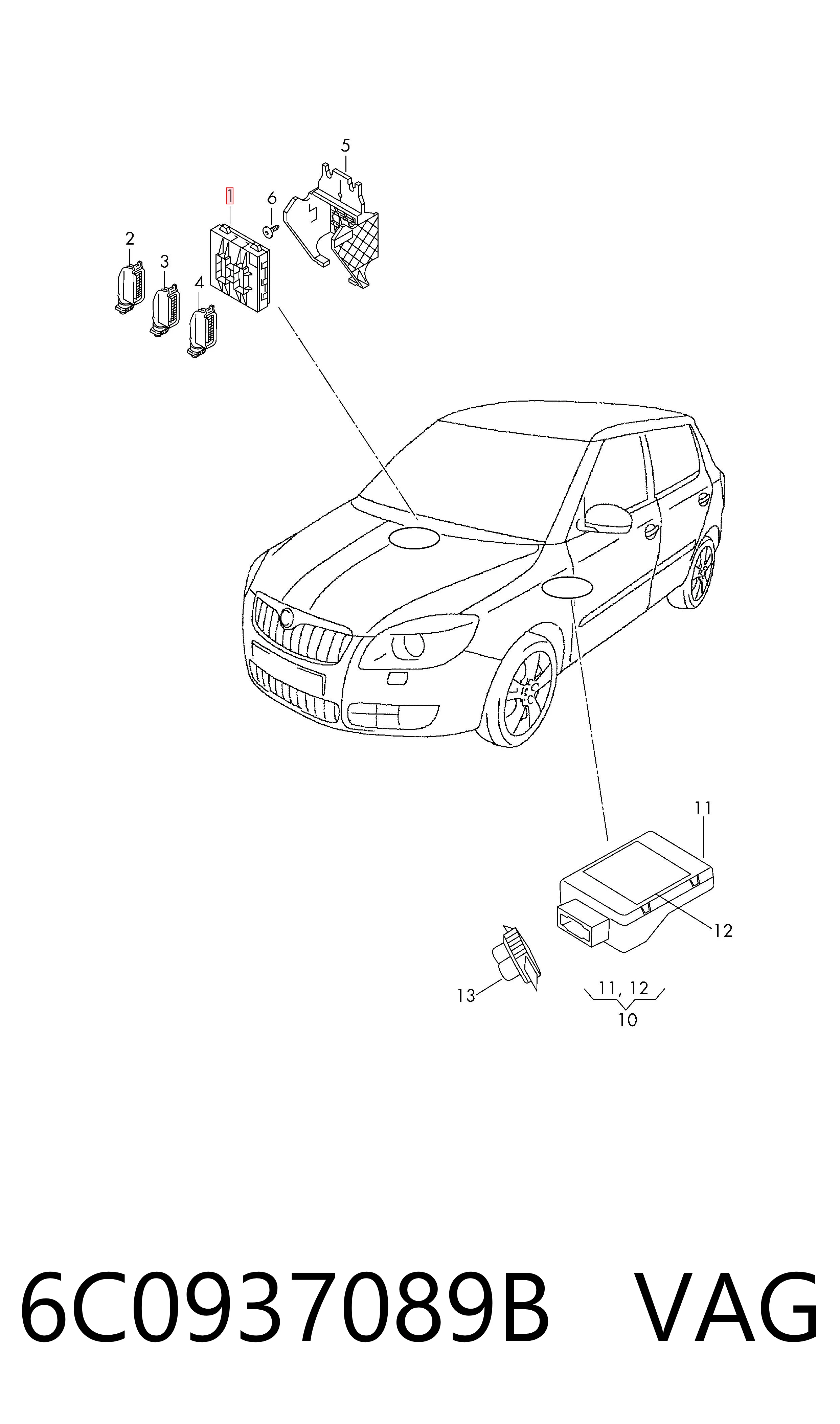 Купити 6C0937089 VAG Блок комфорту