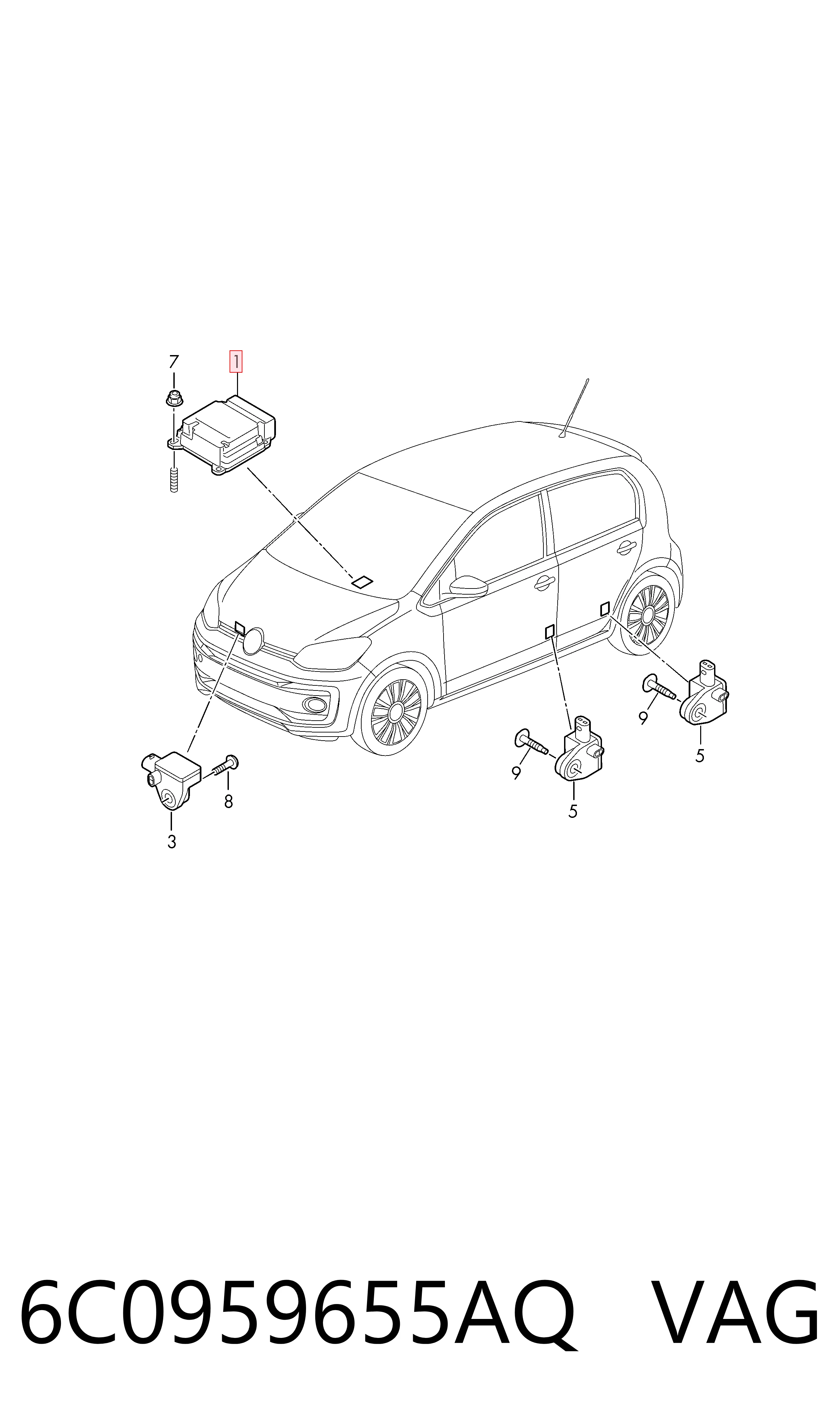  VAG 6C0959655AQ ціна, від 589.14 USD