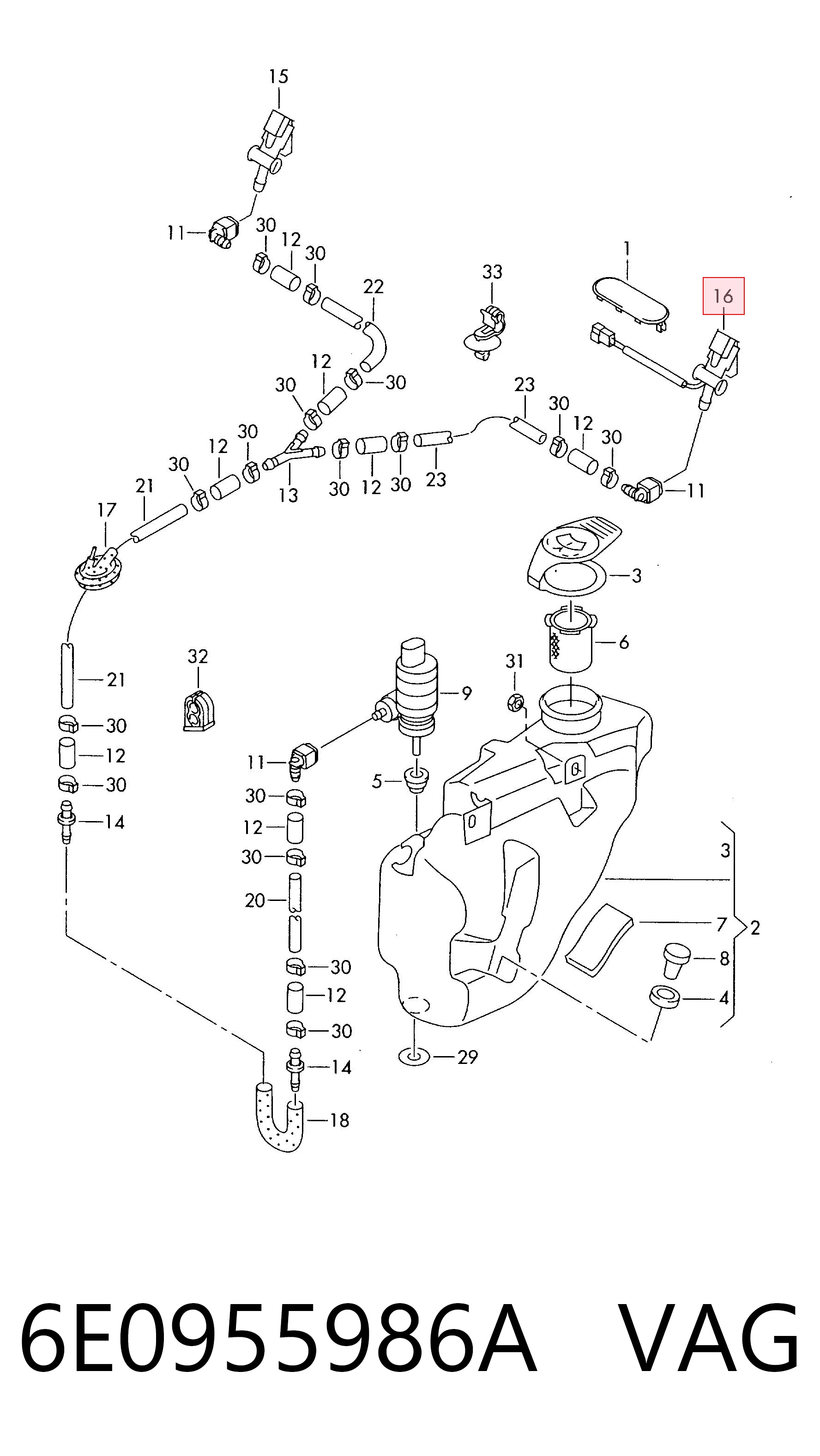 Купити 3J955134 AND Форсунка омивача