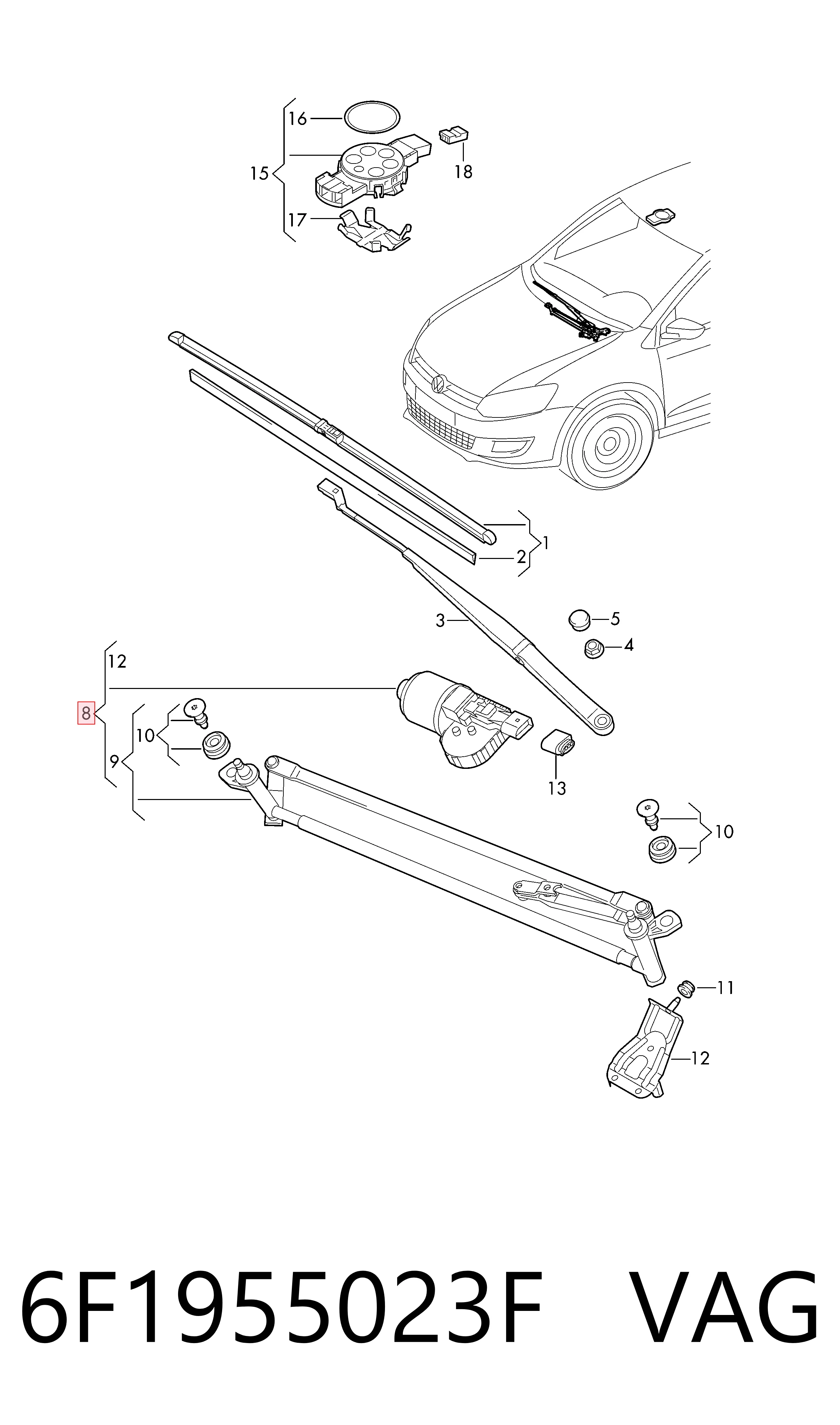Купити Трапеція двірників Seat Ibiza V KJ1, KJG