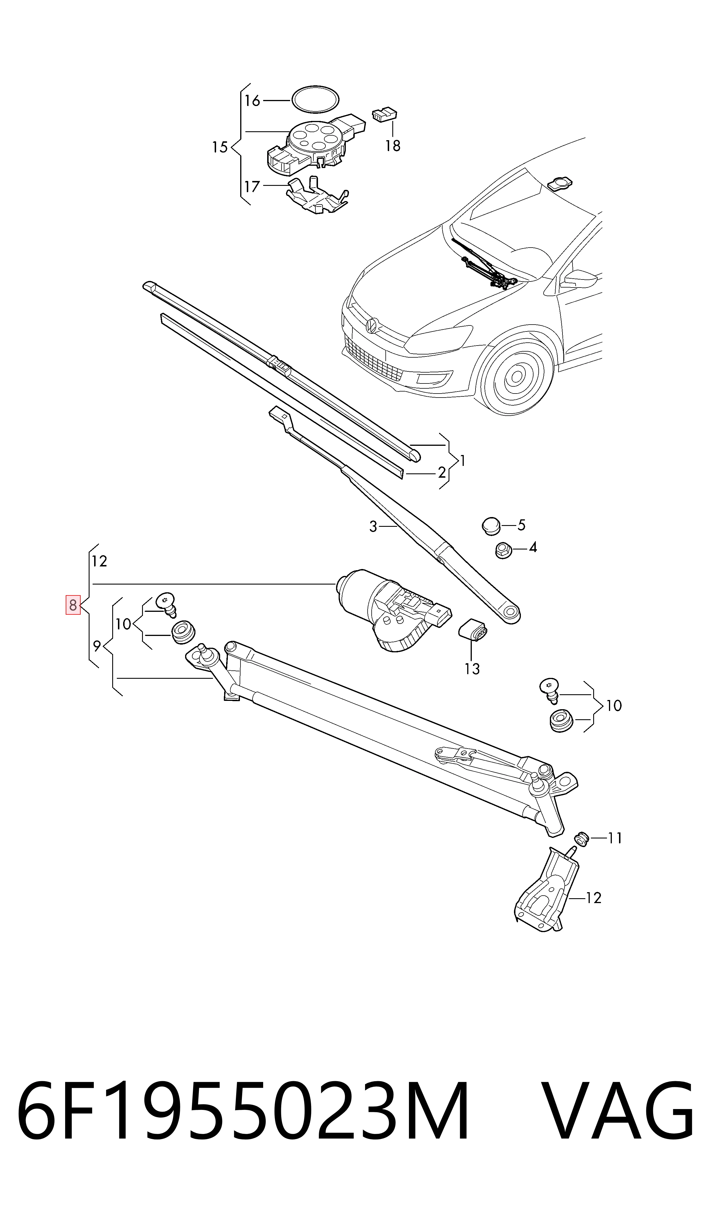 Трапеція двірників Seat Ibiza V