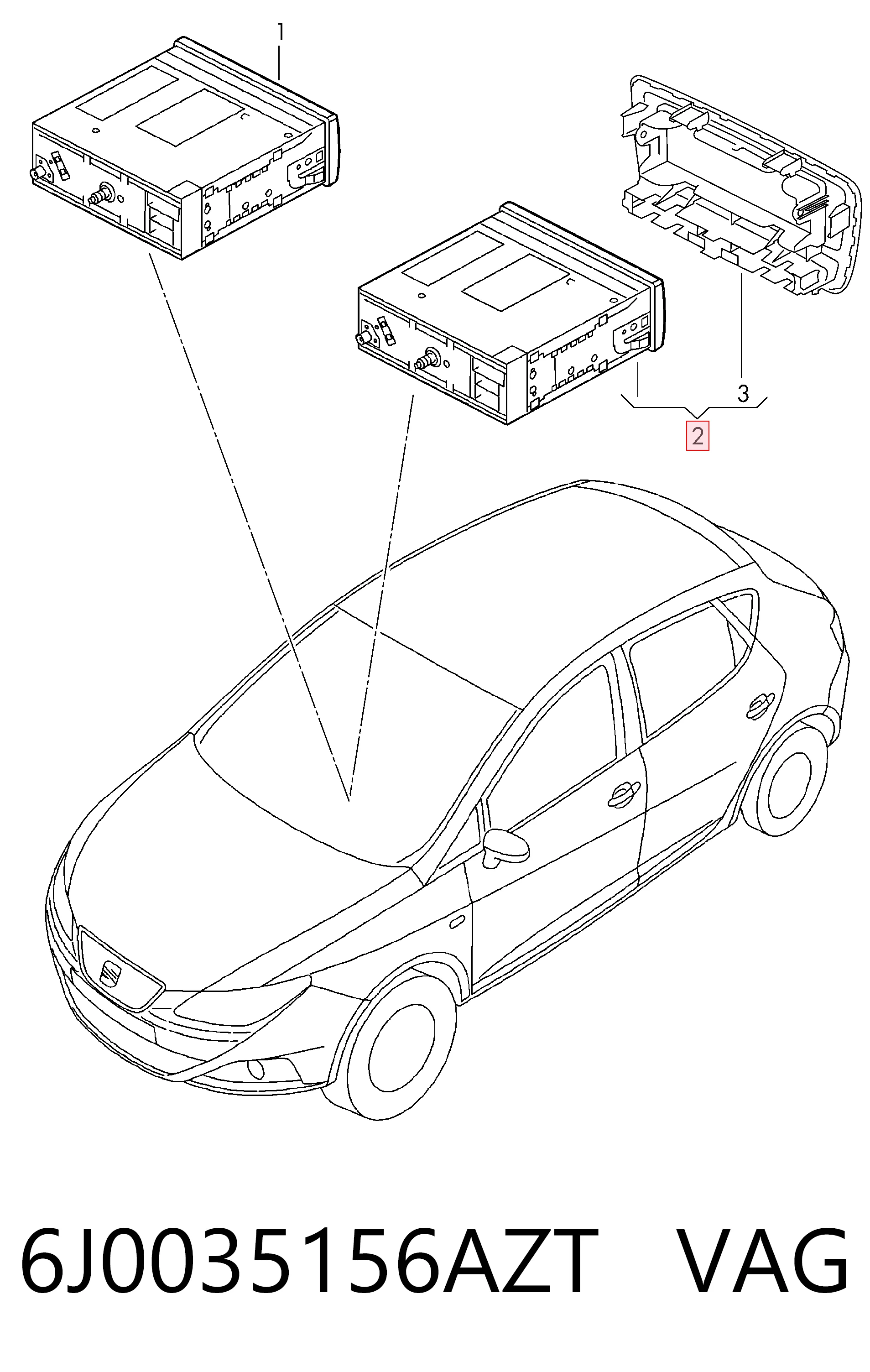 Магнітола (радіо AM/FM) Seat Ibiza IV хетчбек (6J5, 6P1) (2008 - 2017) ціна, від 80.36 USD