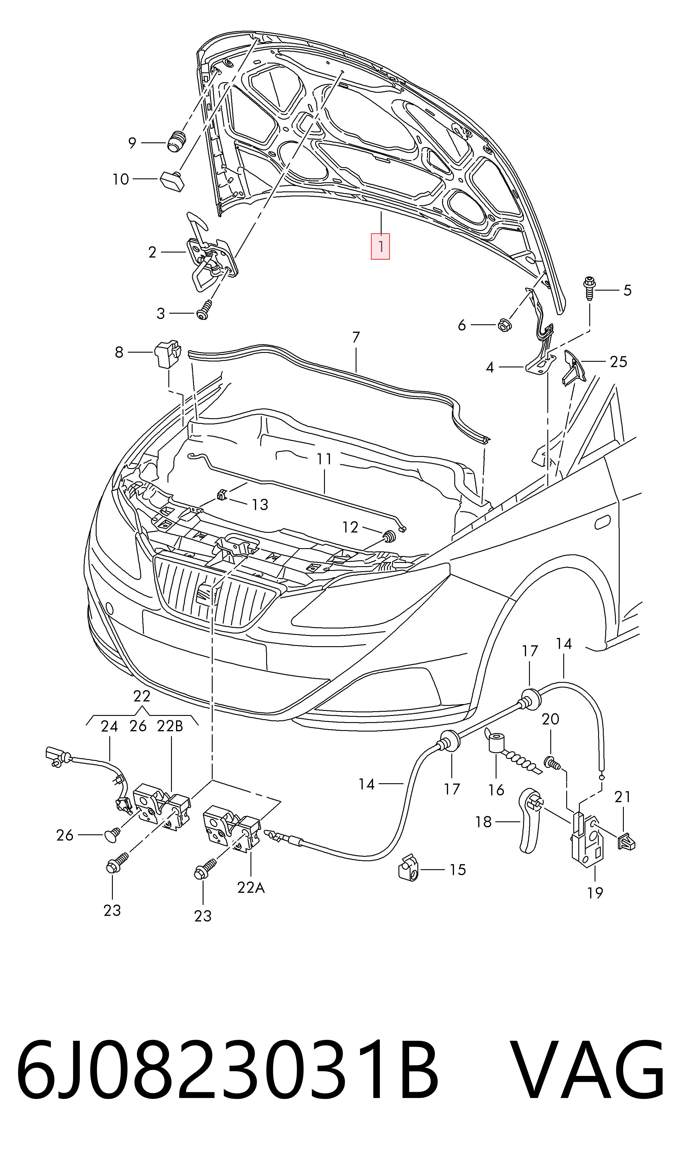 Капот Polcar 673203UB ціна, від 34.66 USD