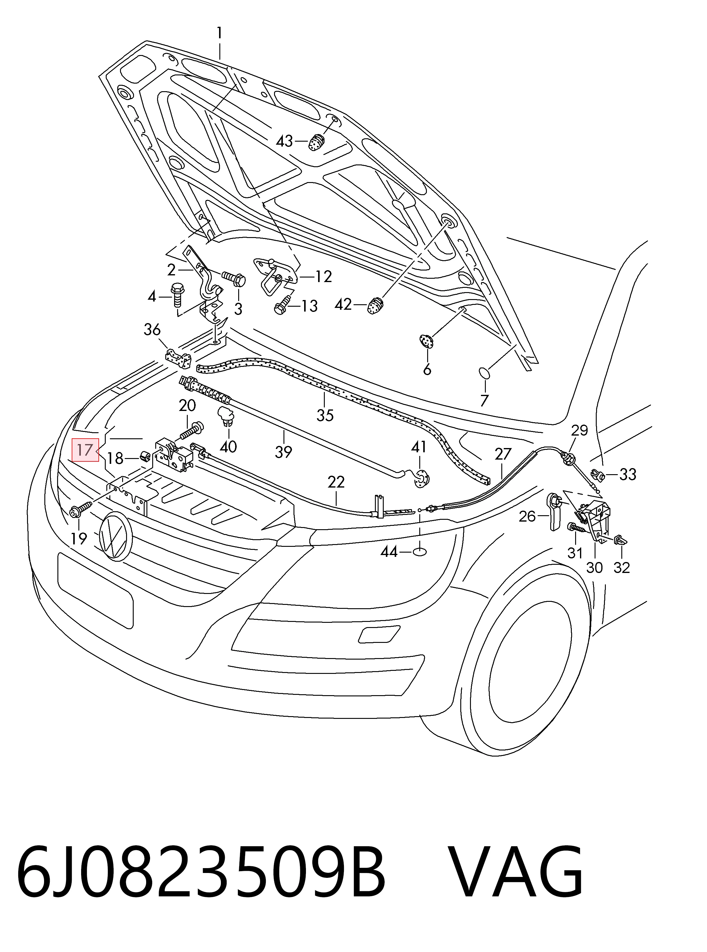  Замок капота Seat Ibiza 4