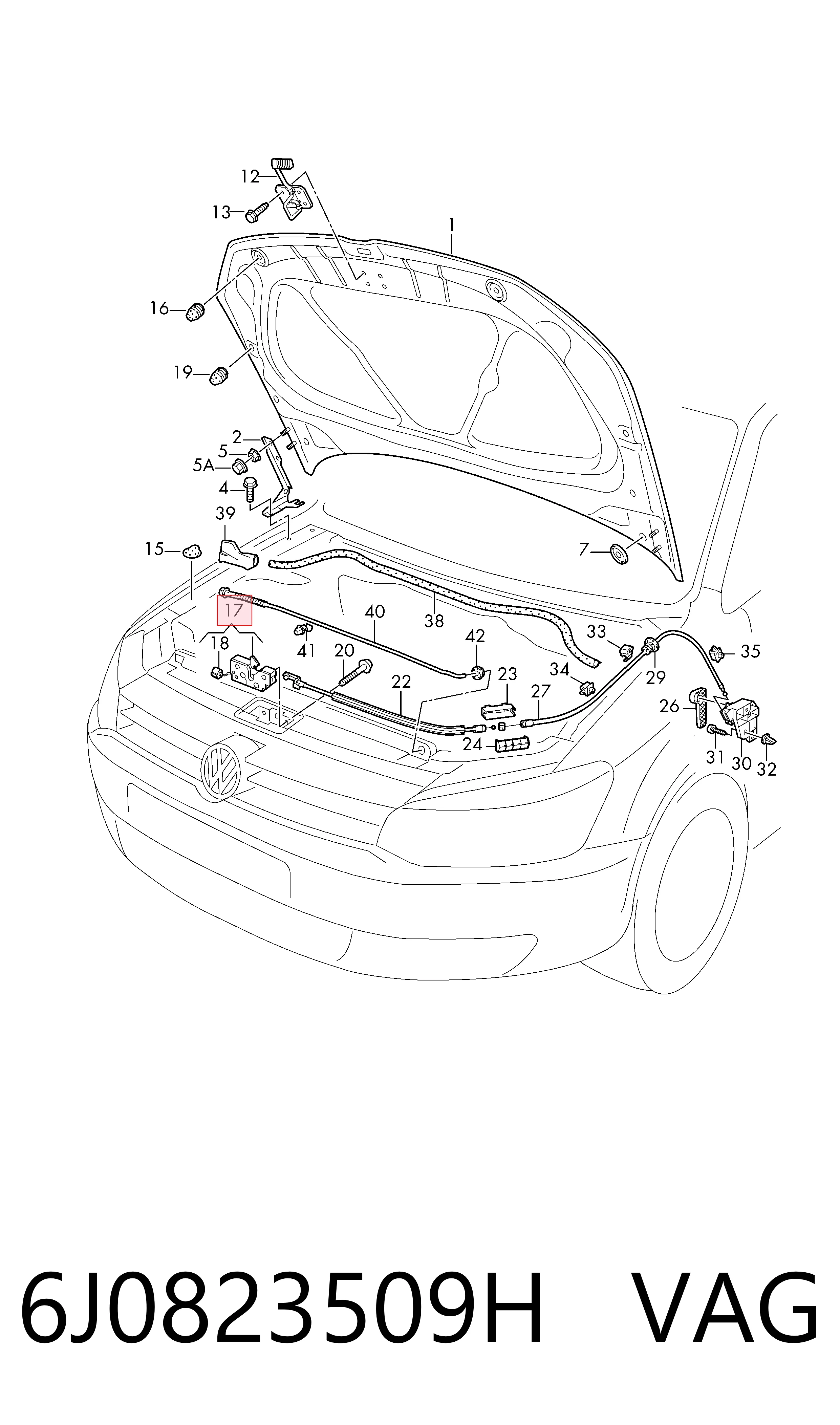 Замок кришки капота Seat Ibiza IV
