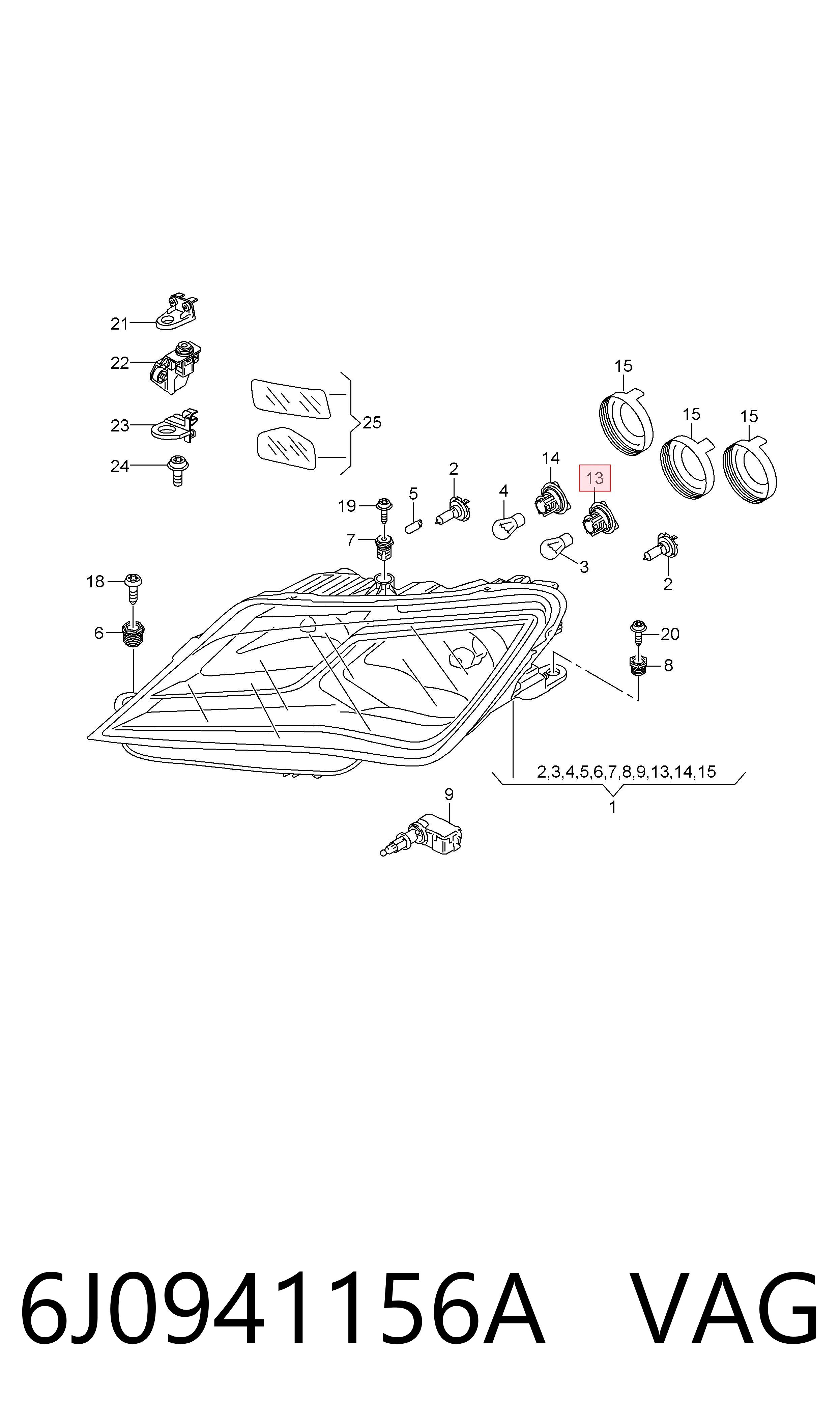 6J0941156A VAG Патрон фари