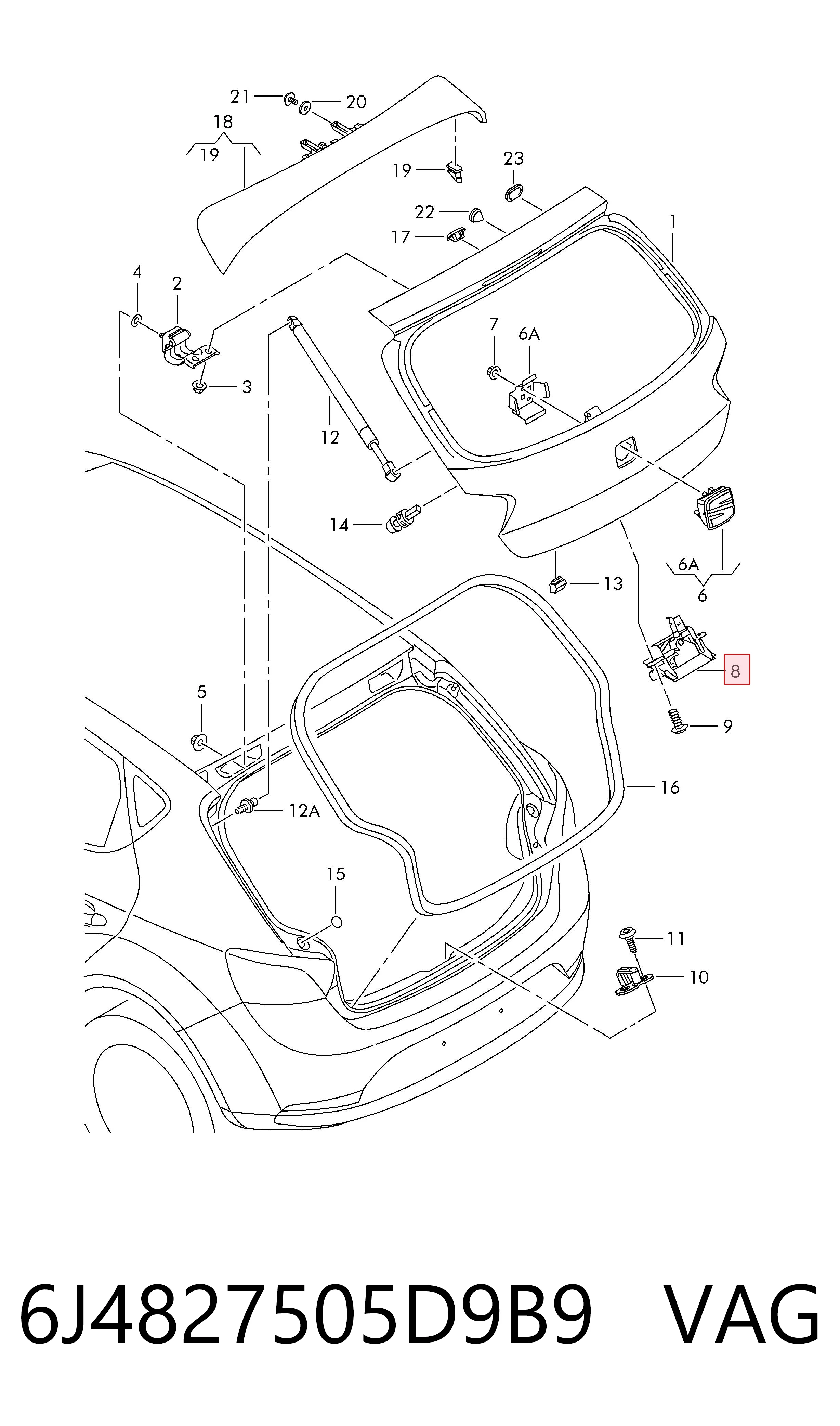  Замок багажника Seat Ibiza 4