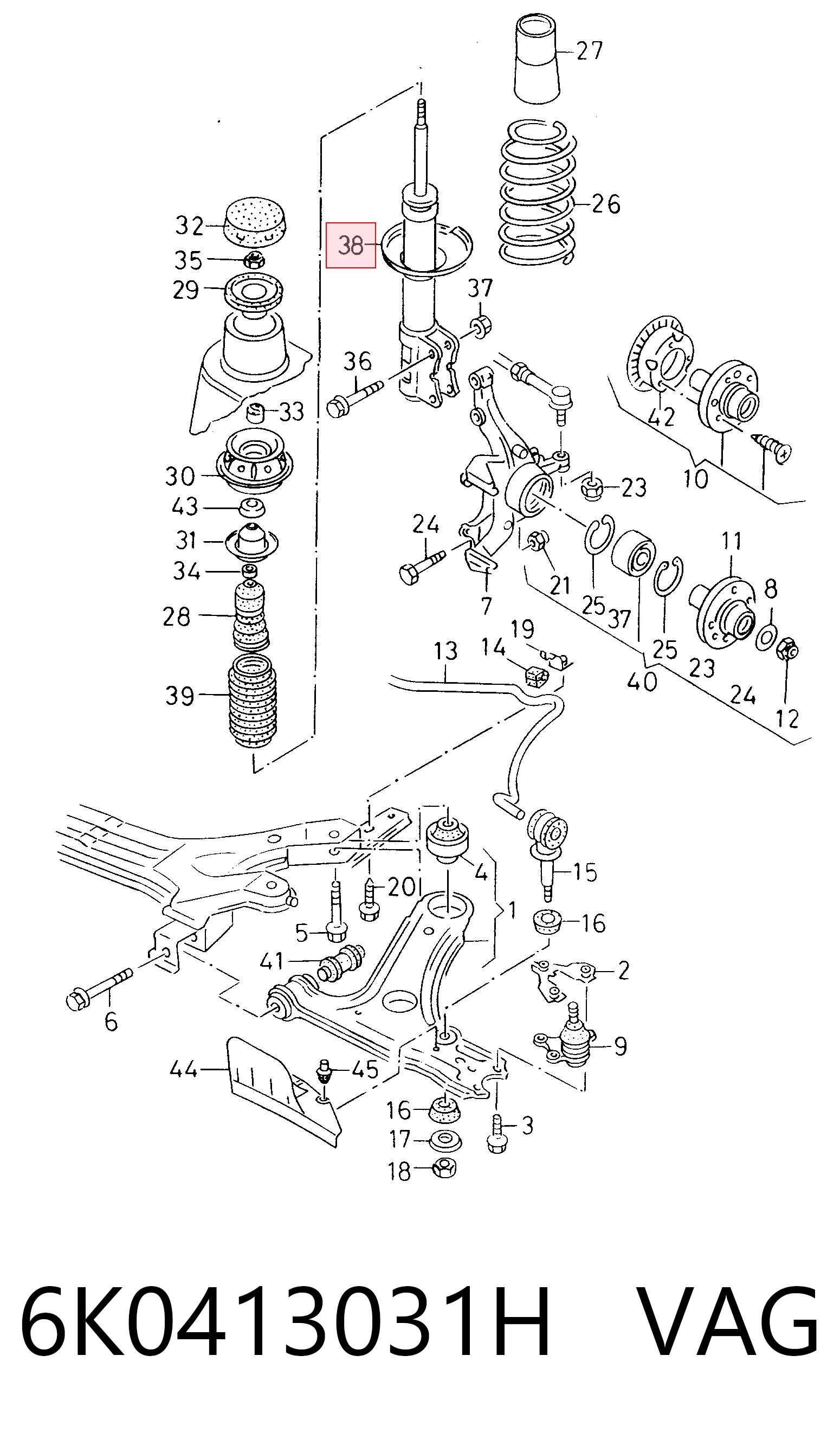 Купити Амортизатор передній Volkswagen Golf III 1H1