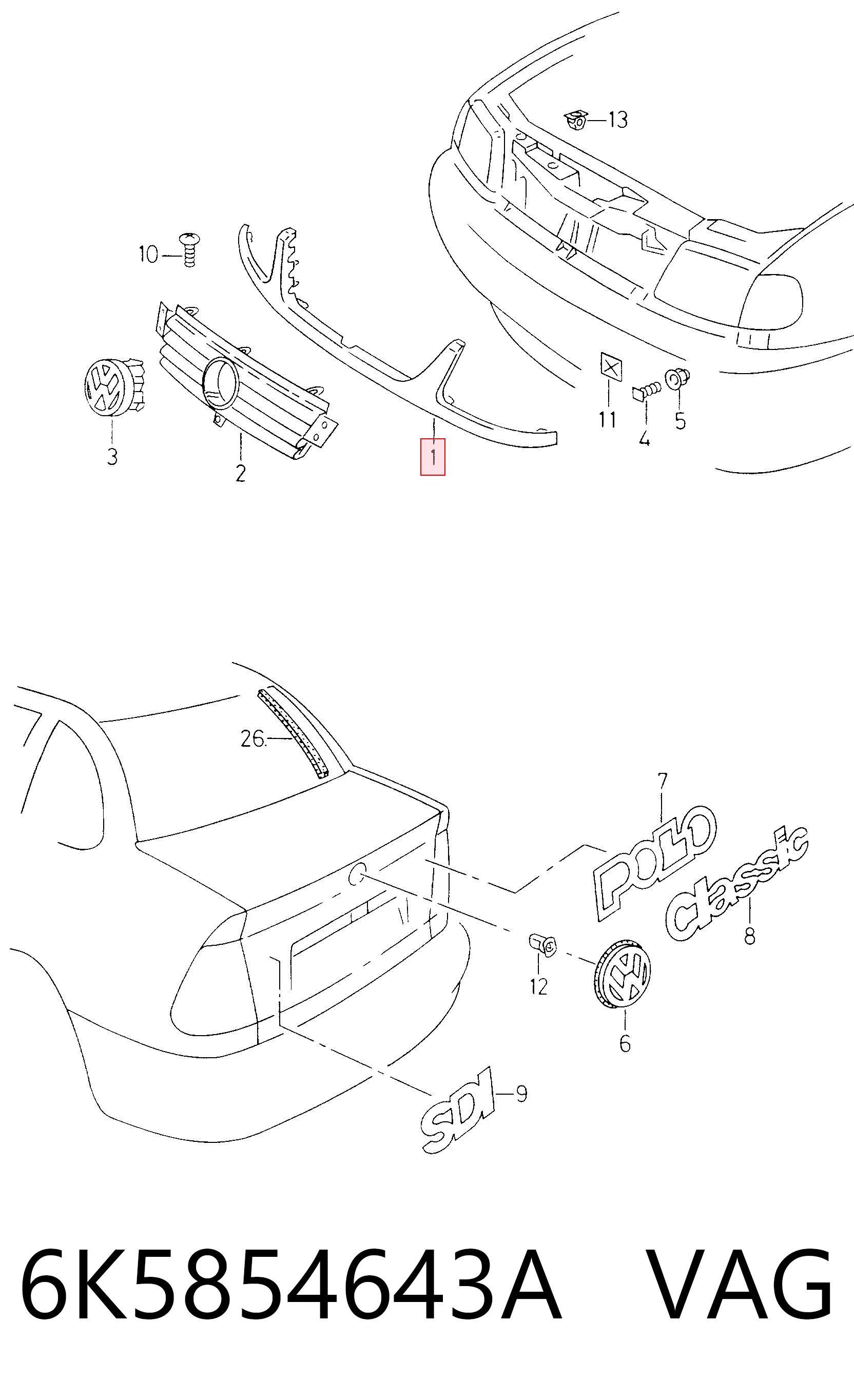 Накладка фар, нижня Polcar 9524061R ціна, від 13.24 USD