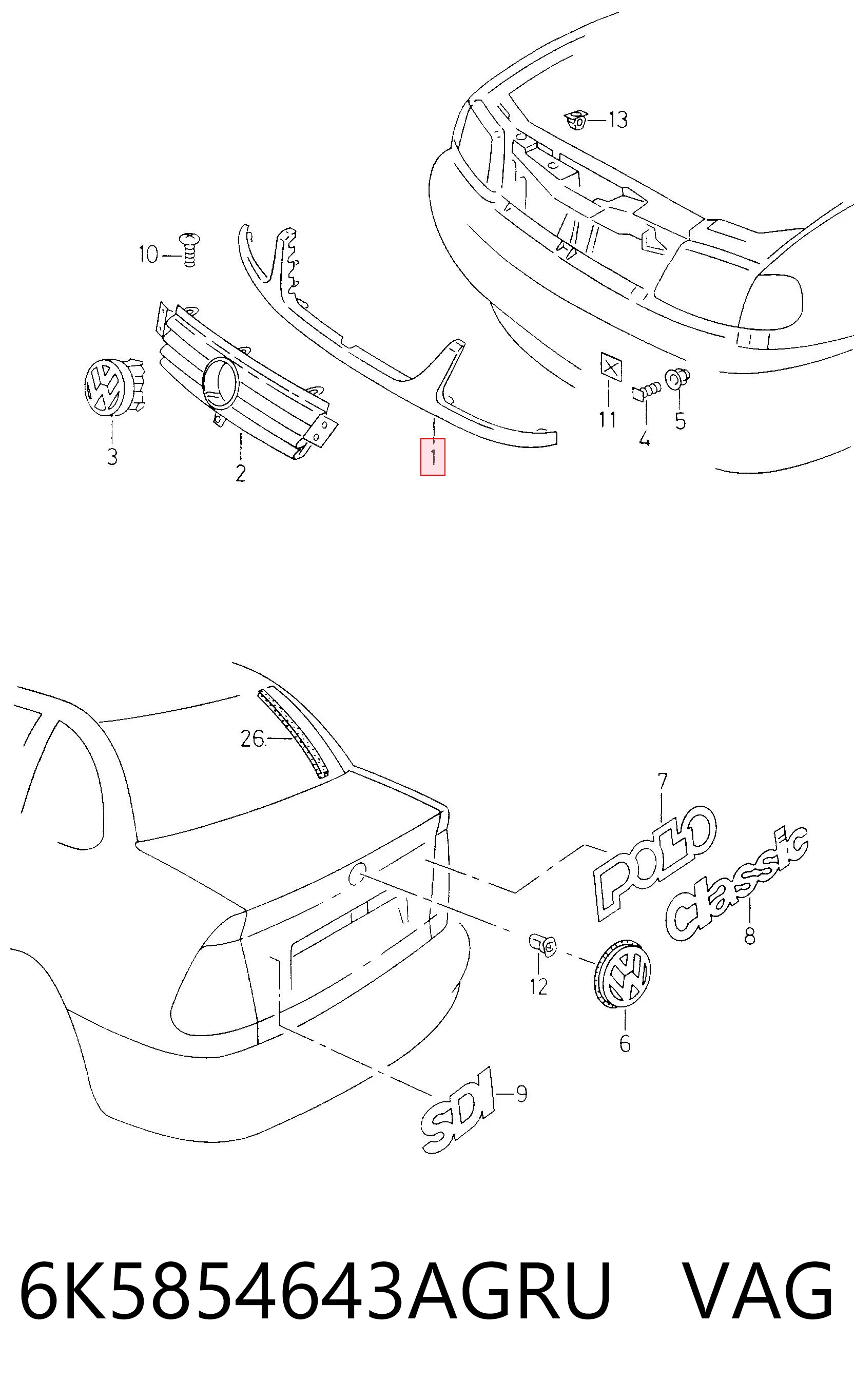 Купити 9524061R Polcar Накладка фар, нижня