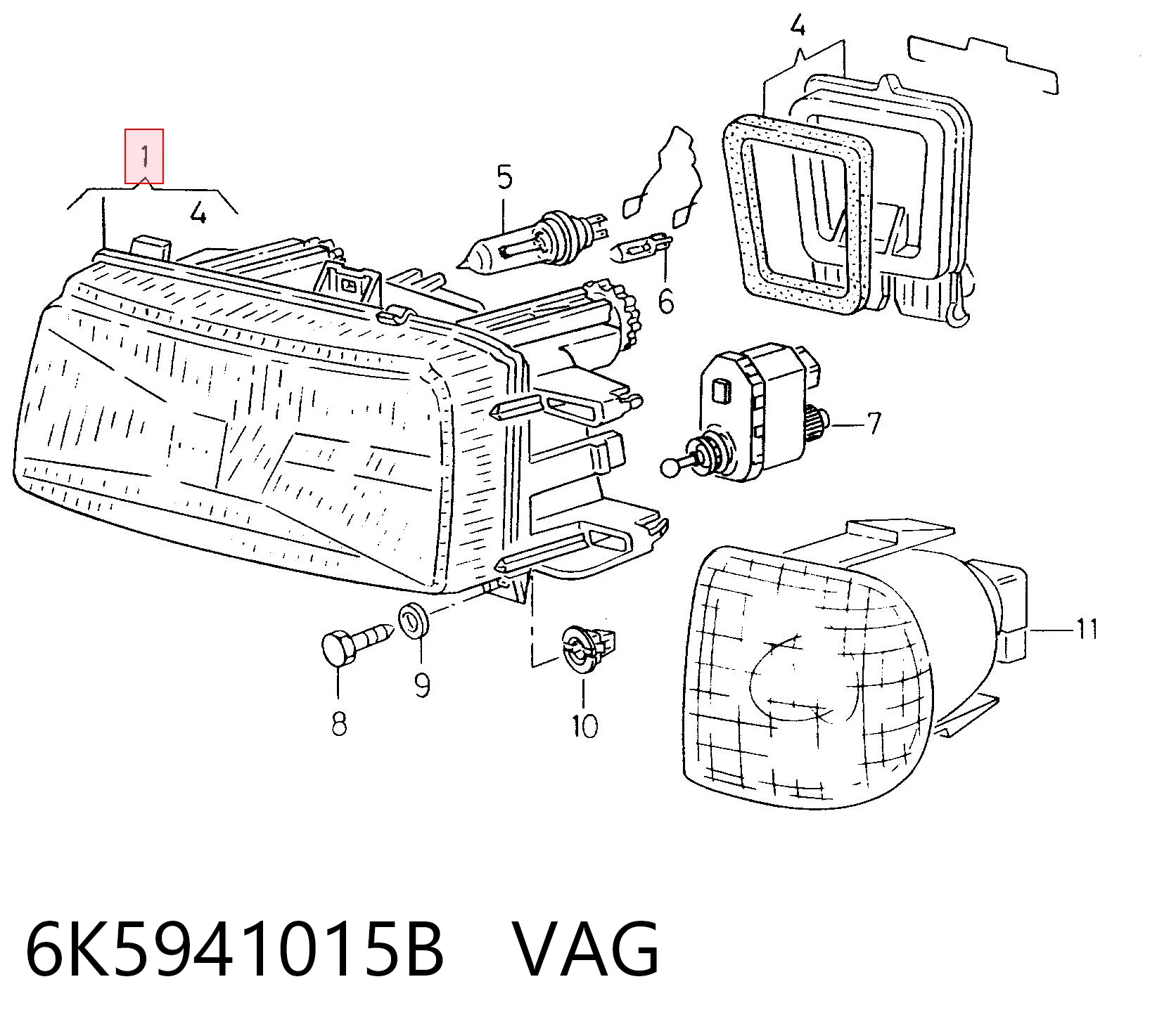 FP9505R1T TYC Фара дальнього світла в зборі