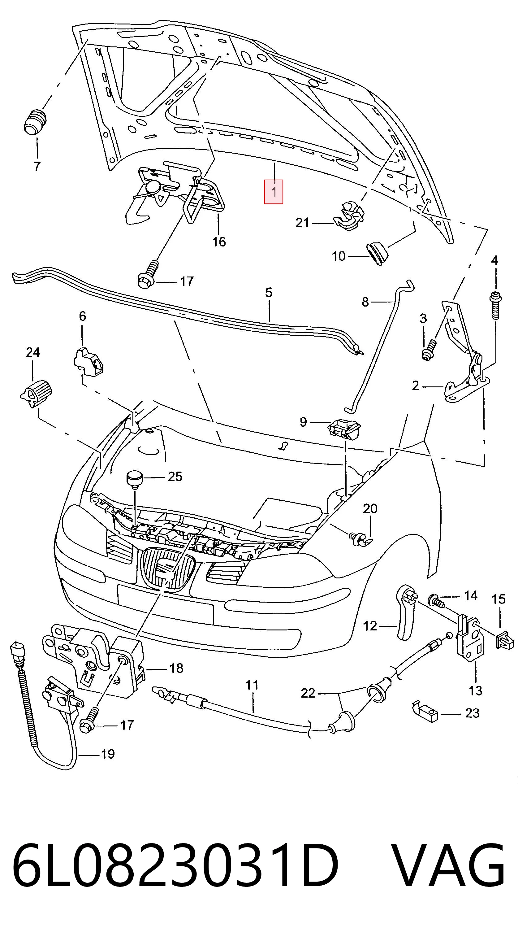 Капот Seat Cordoba седан (6L2) (2002 - 2009) ціна, від 123.97 USD