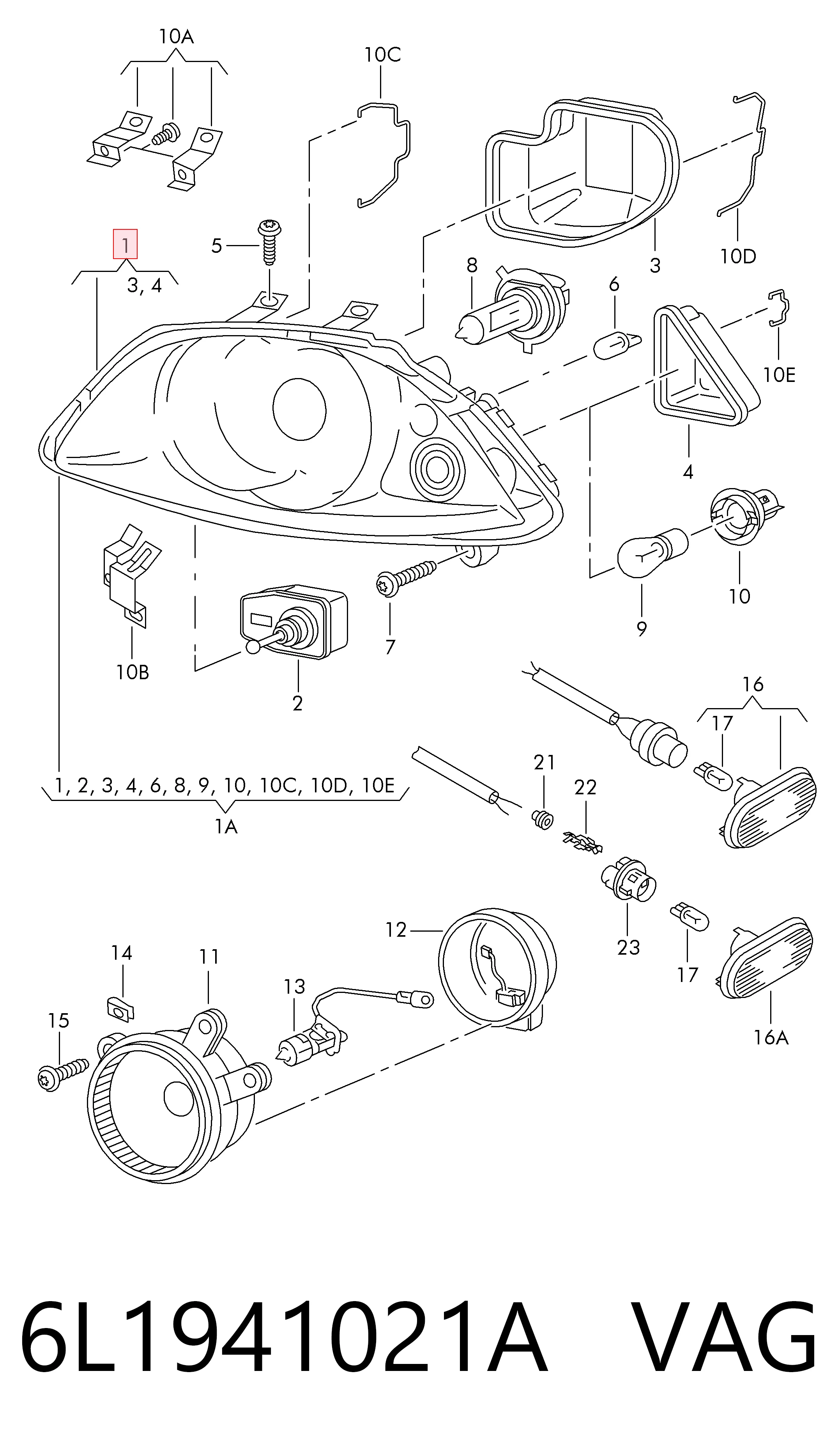Фара Seat Ibiza III