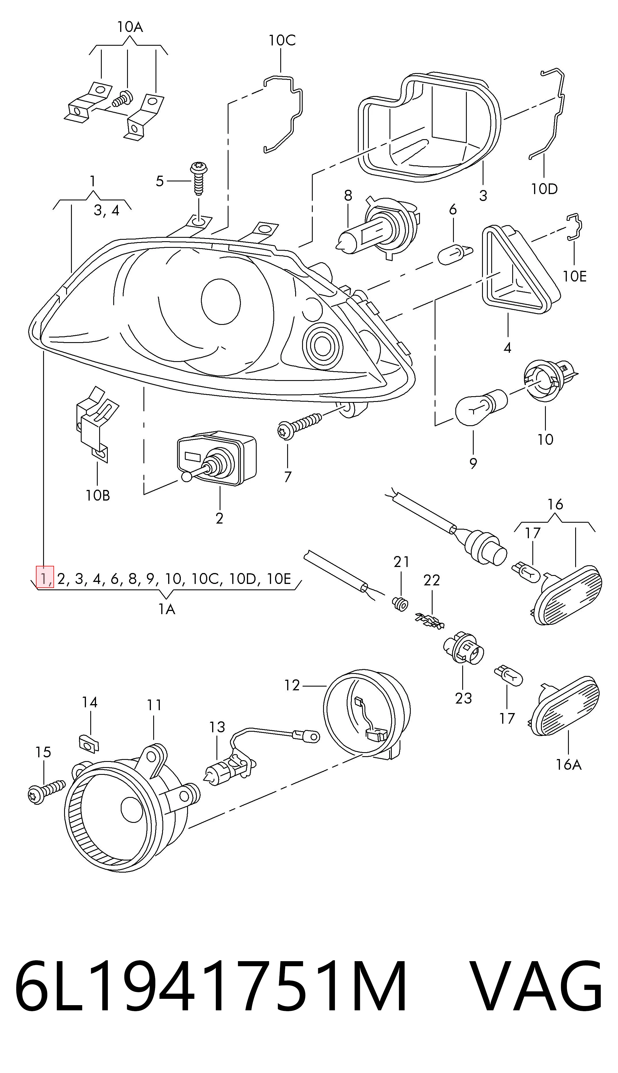 Фари Seat Ibiza III хетчбек (6L1) (2002 - 2009) ціна, від 63.29 USD