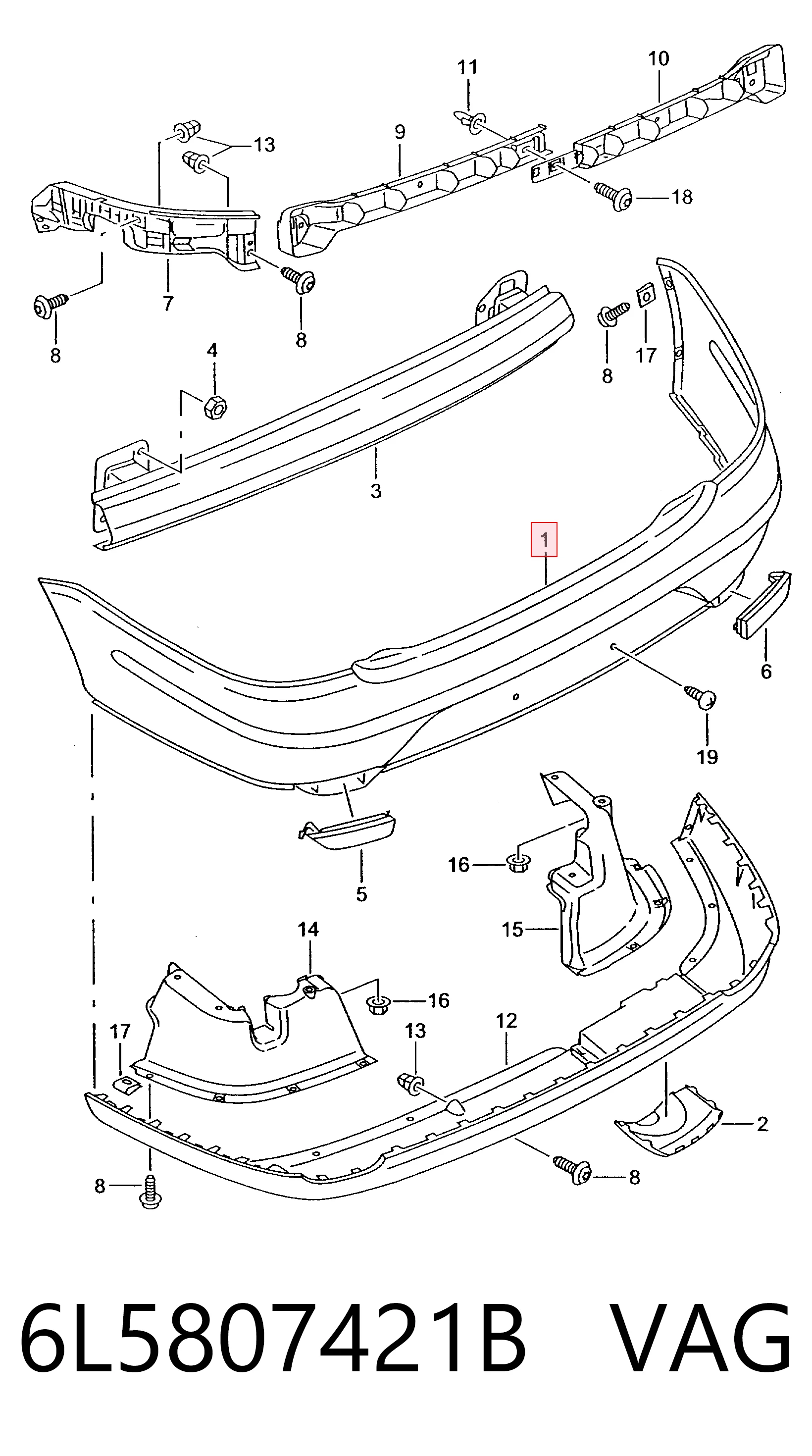 Купити Задній бампер Seat Cordoba  6L2