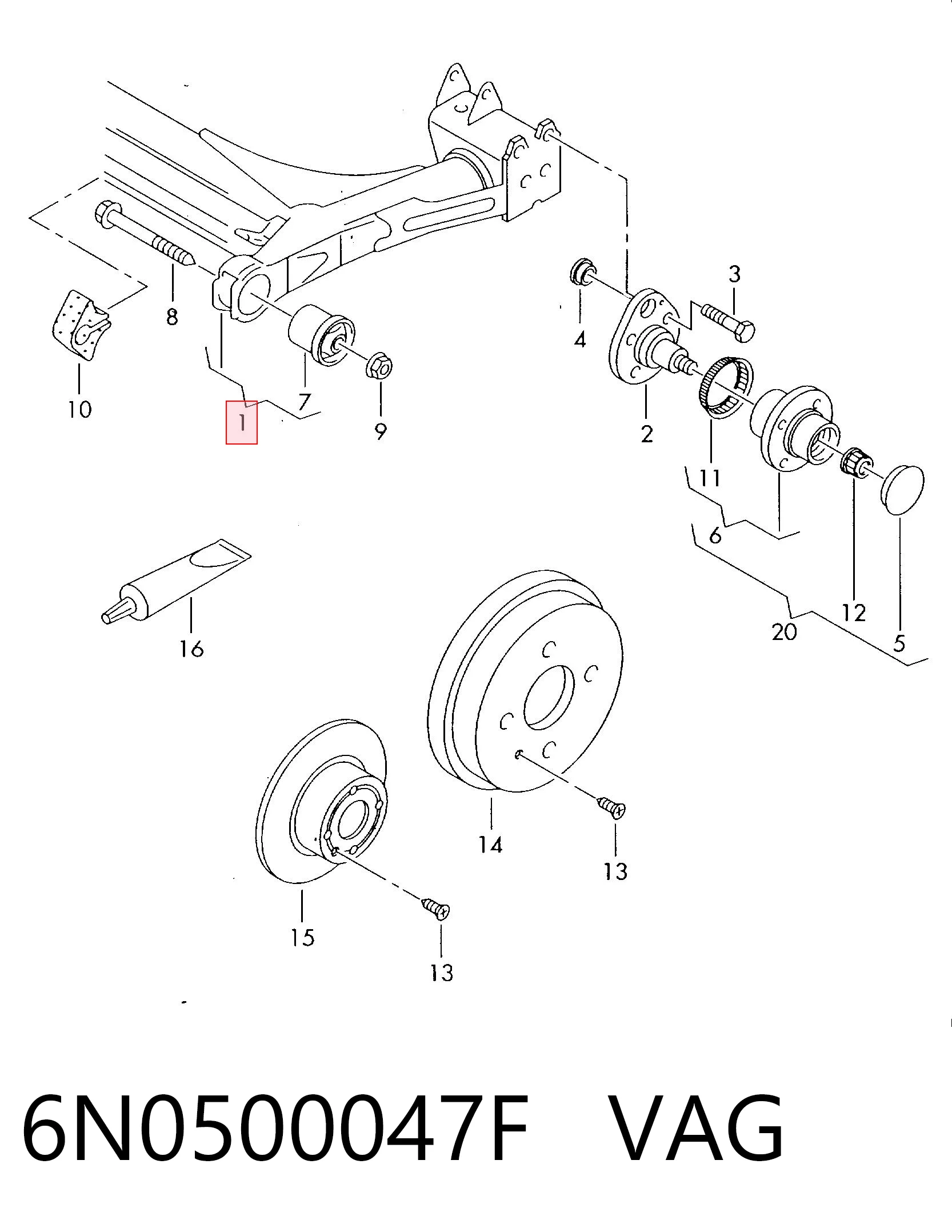 Купити Балка задня Volkswagen Polo III 6KV2