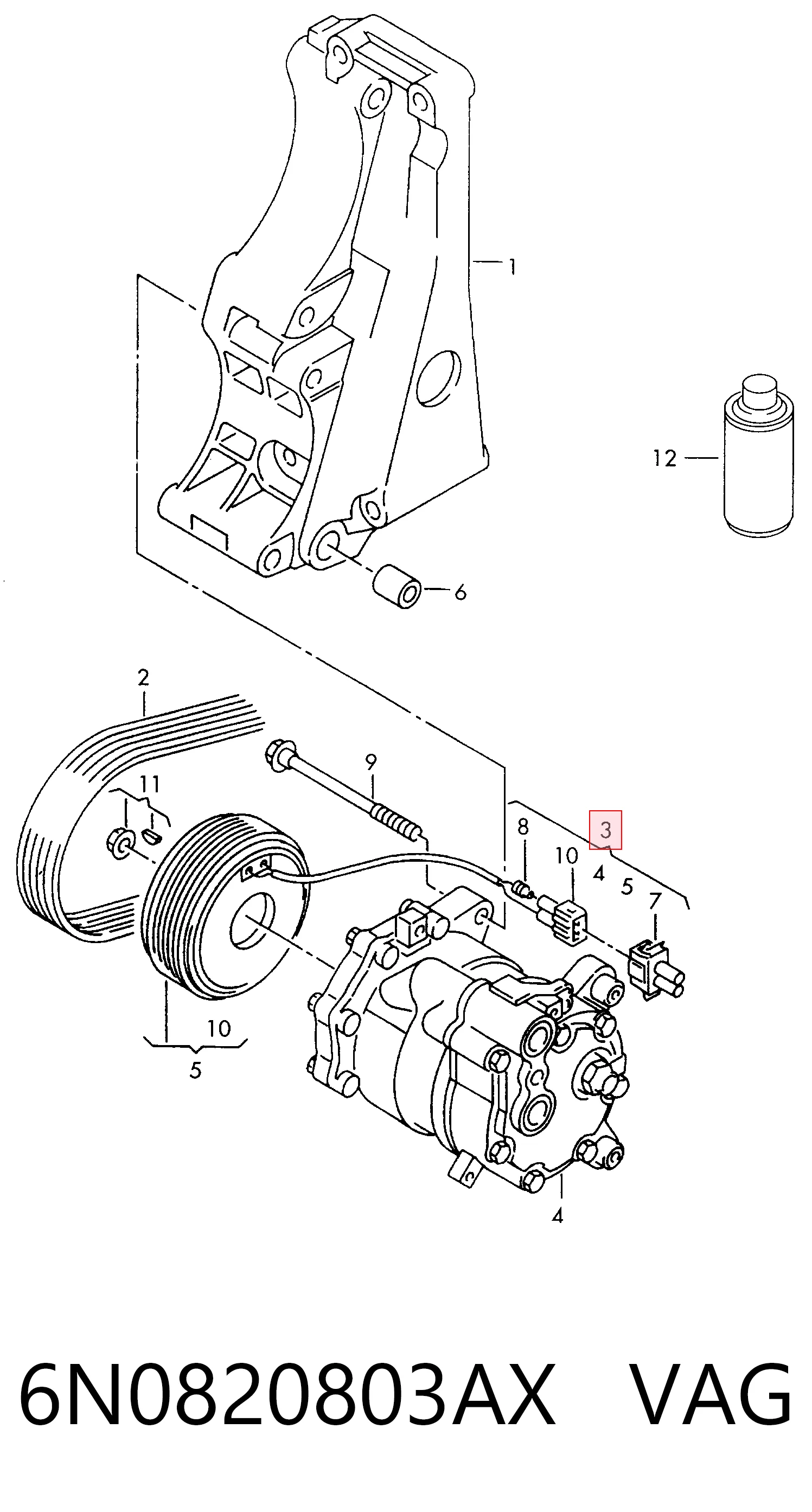  Компресор кондиціонера Volkswagen Polo 3