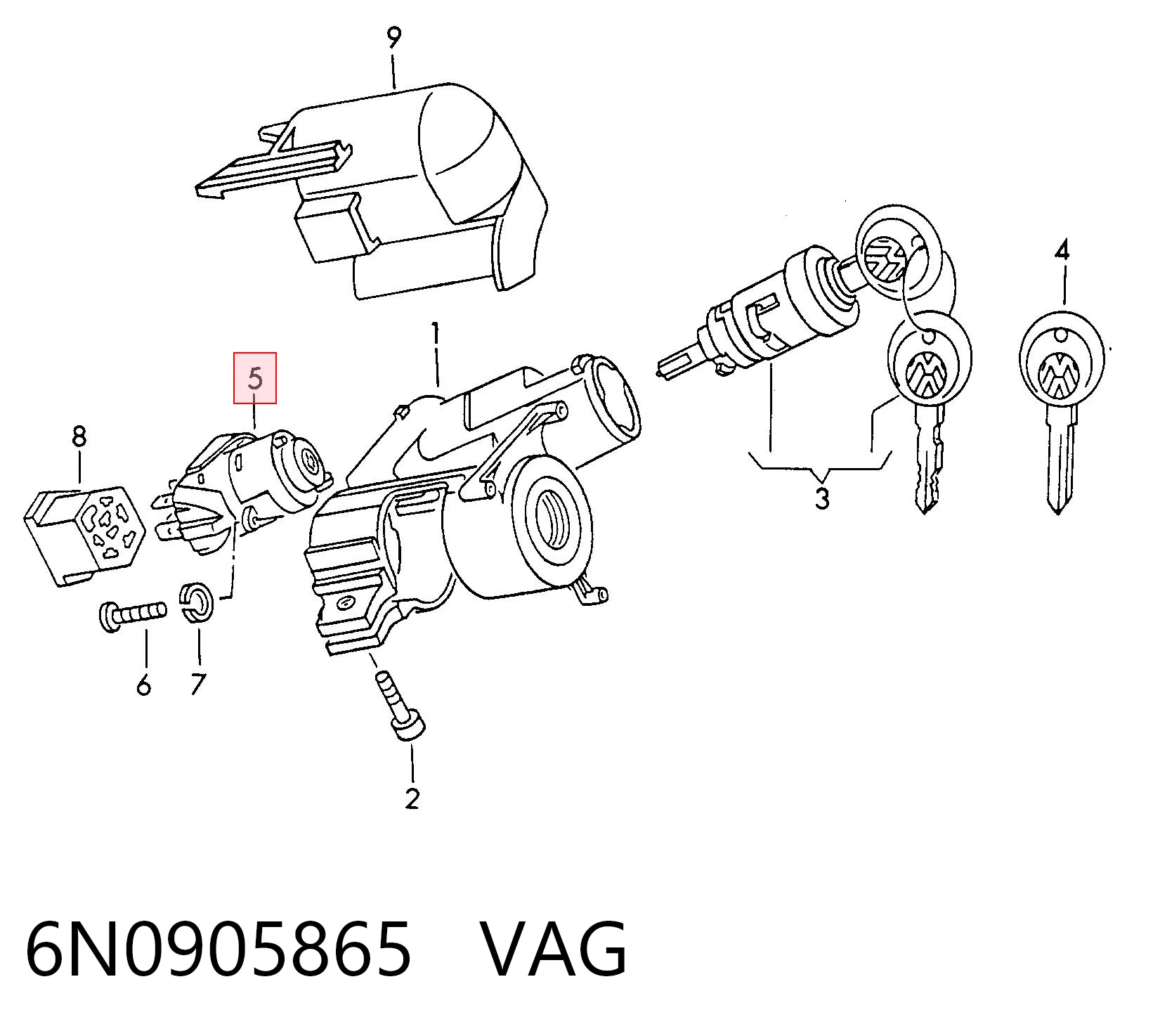 Контактна група 6N0905865 VAG