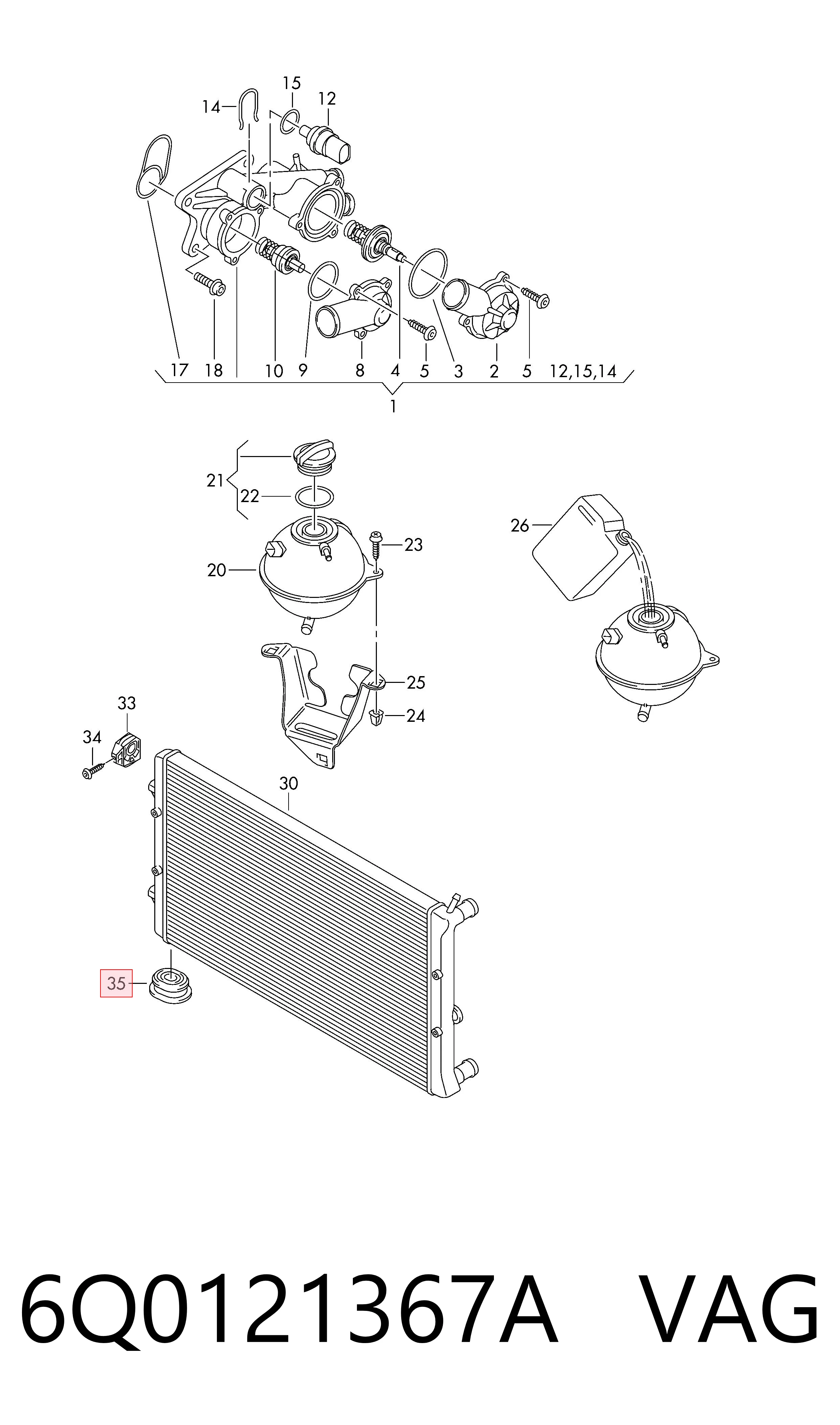 11210260535 Vika Кронштейн/подушка кріплення радіатора, нижній