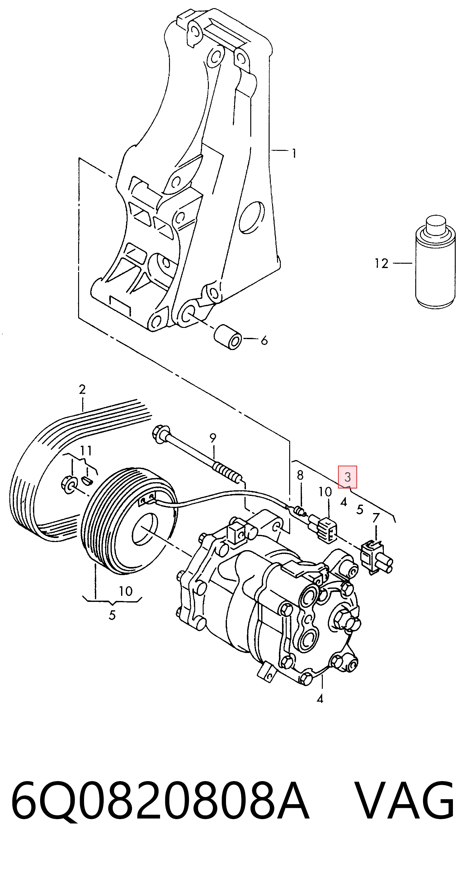 6Q0820808A VAG Компресор холодоагенту