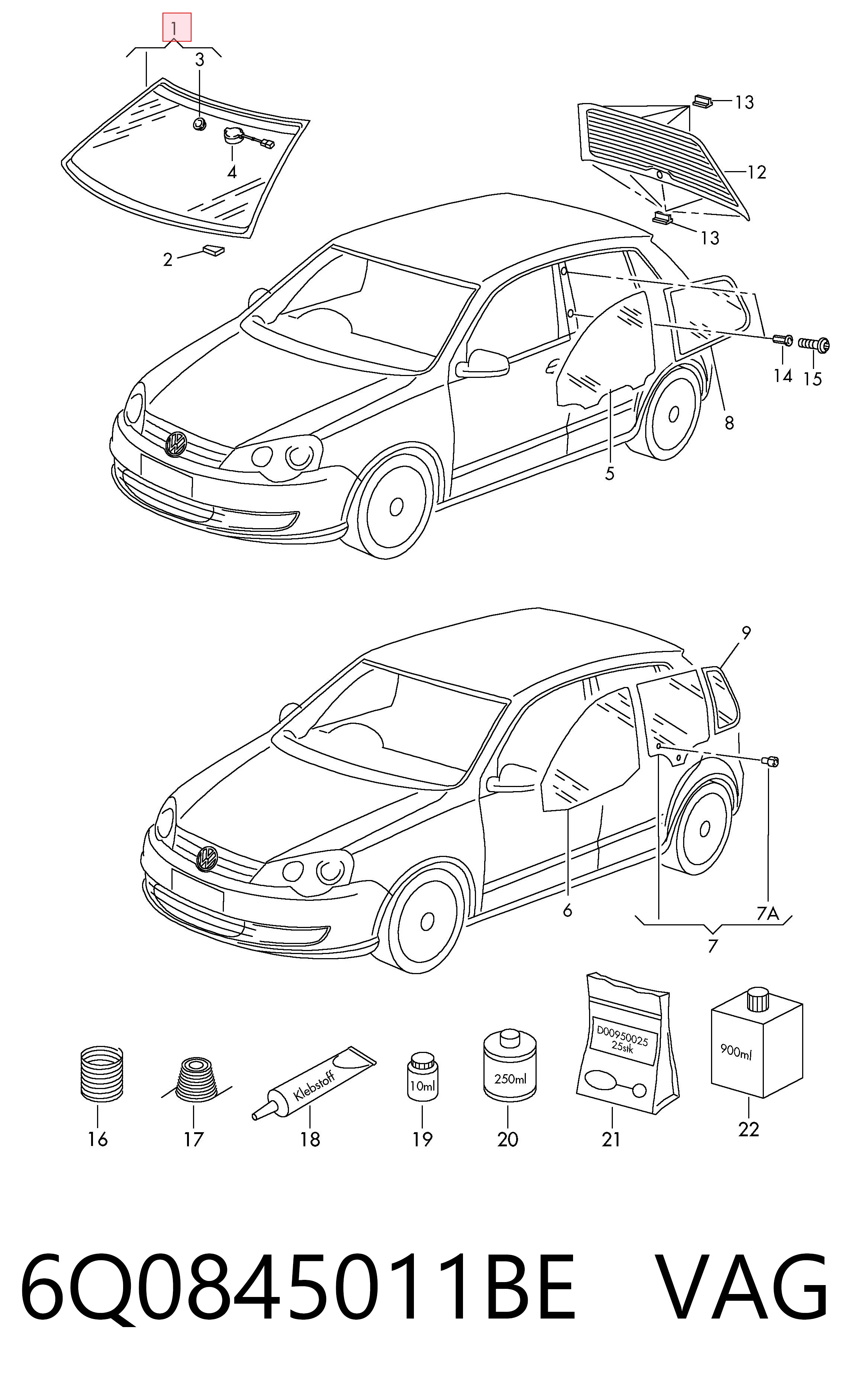 AB23487A Sekurit Автомобільне скло